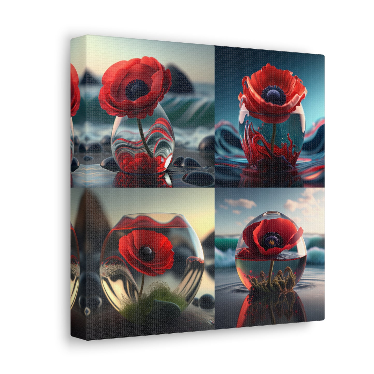 Canvas Gallery Wraps Red Anemone in a Vase 5