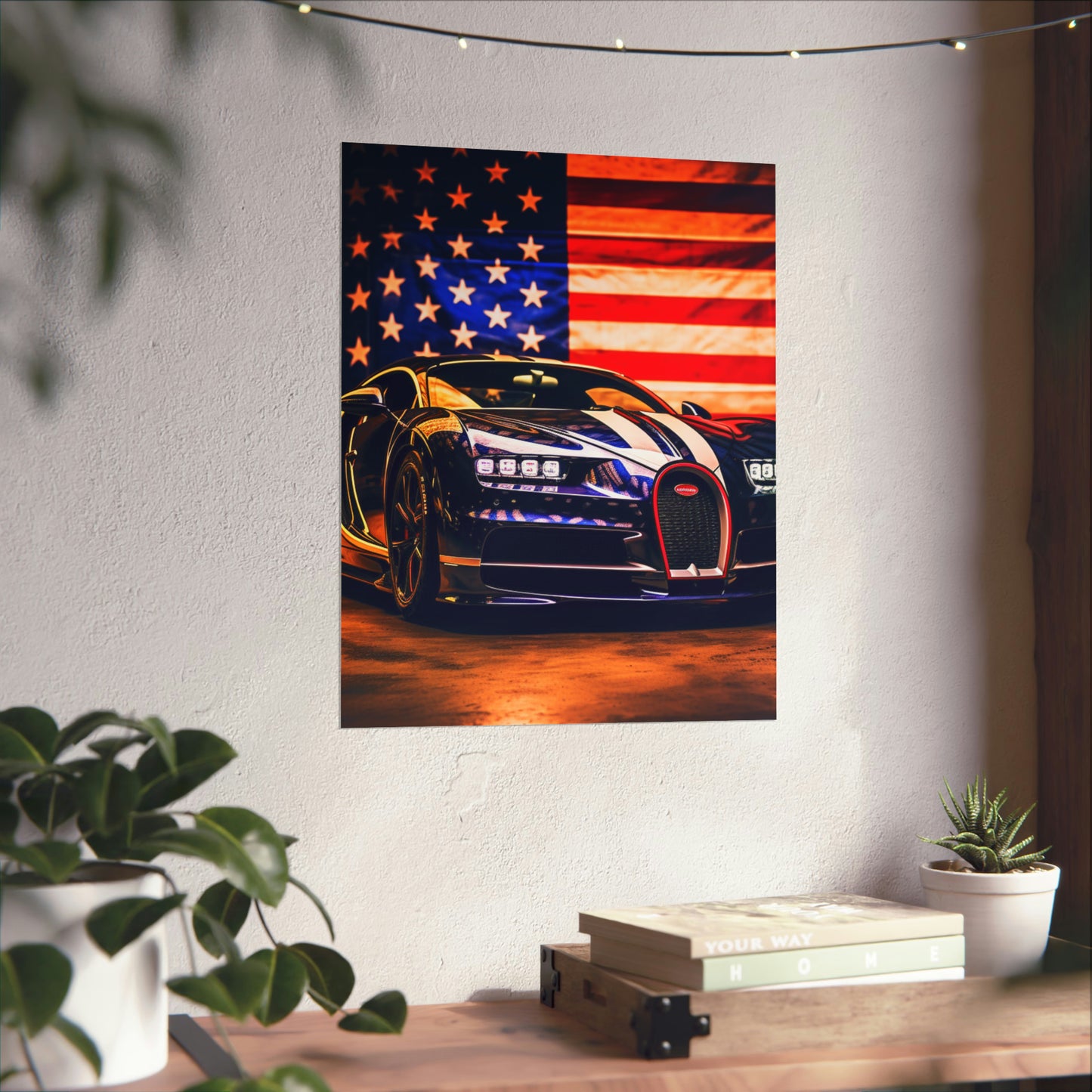 Premium Matte Vertical Posters Macro Bugatti American Flag 4