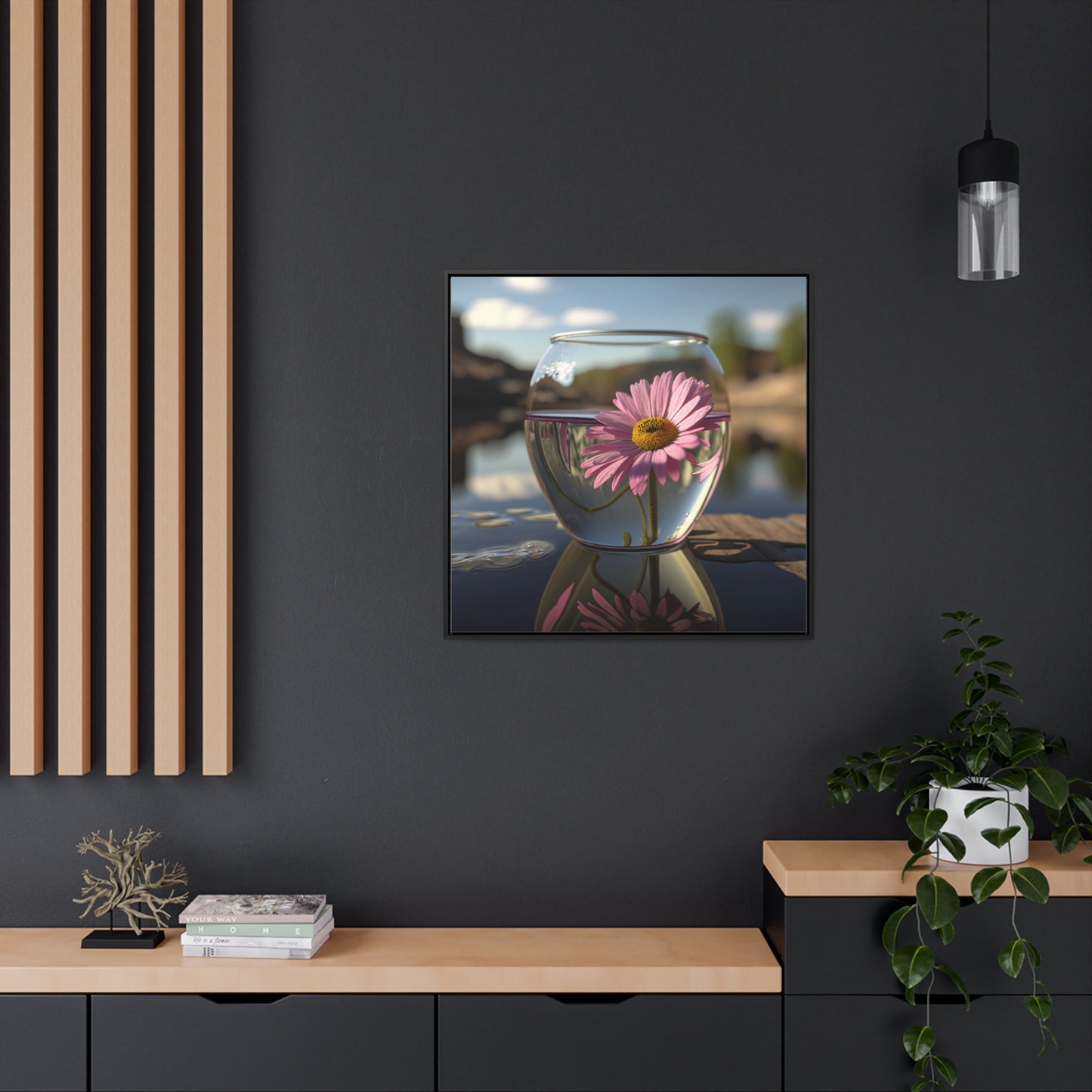 Gallery Canvas Wraps, Square Frame Daisy in a vase 1