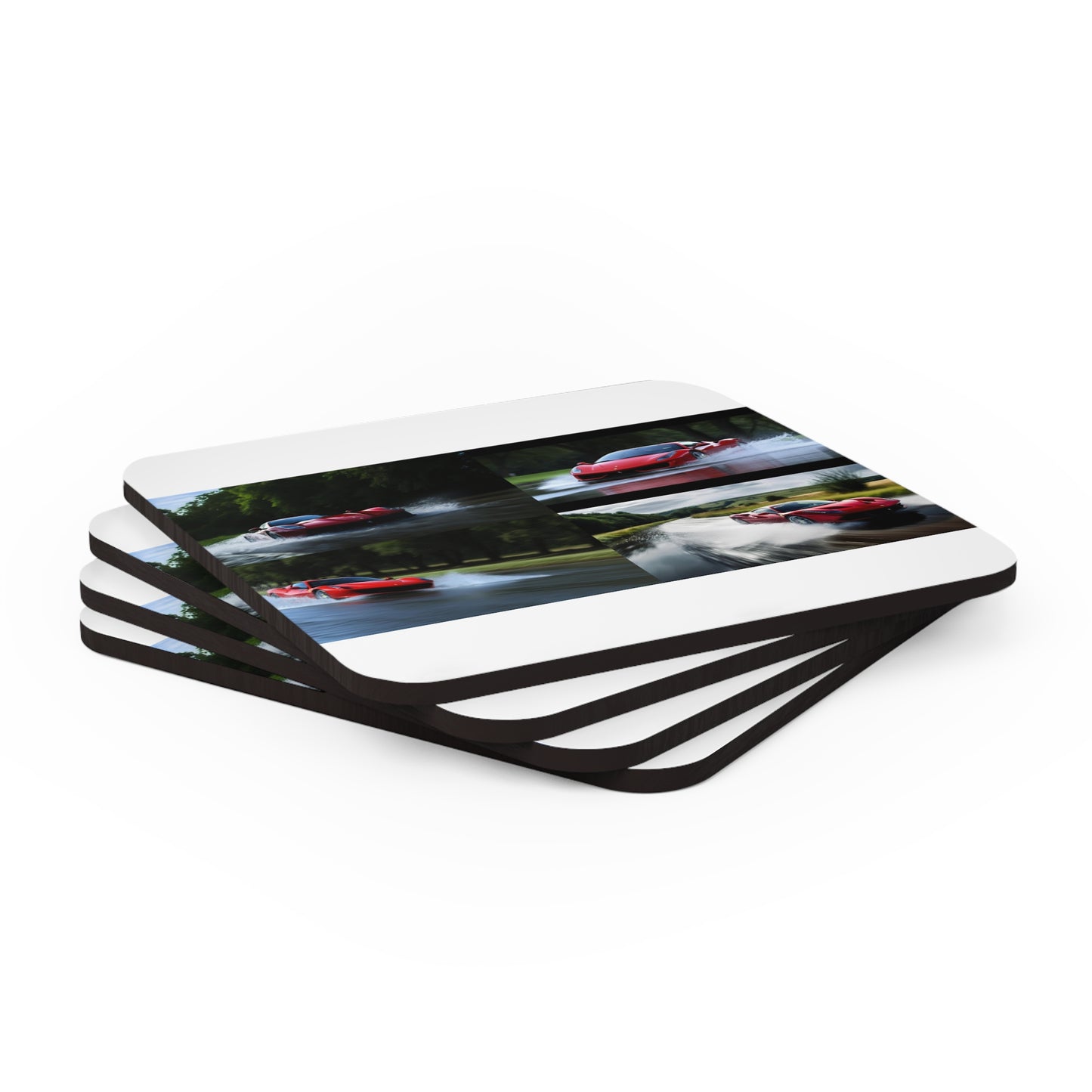 Corkwood Coaster Set Water Ferrari Splash 5