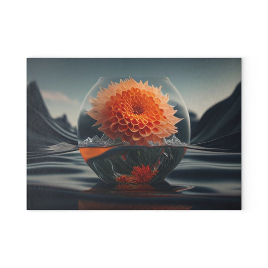 Glass Cutting Board Dahlia Orange 3