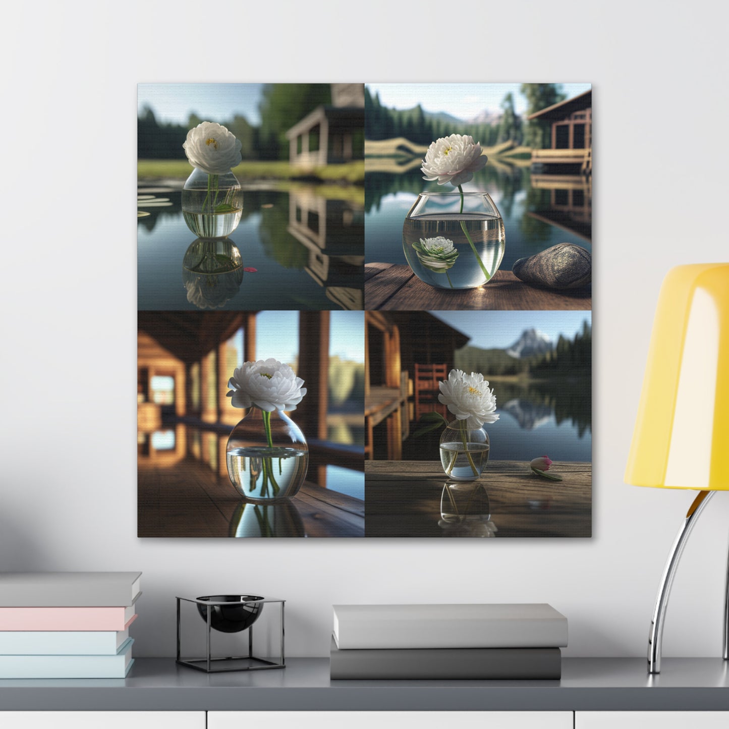Canvas Gallery Wraps White Peony glass vase 5