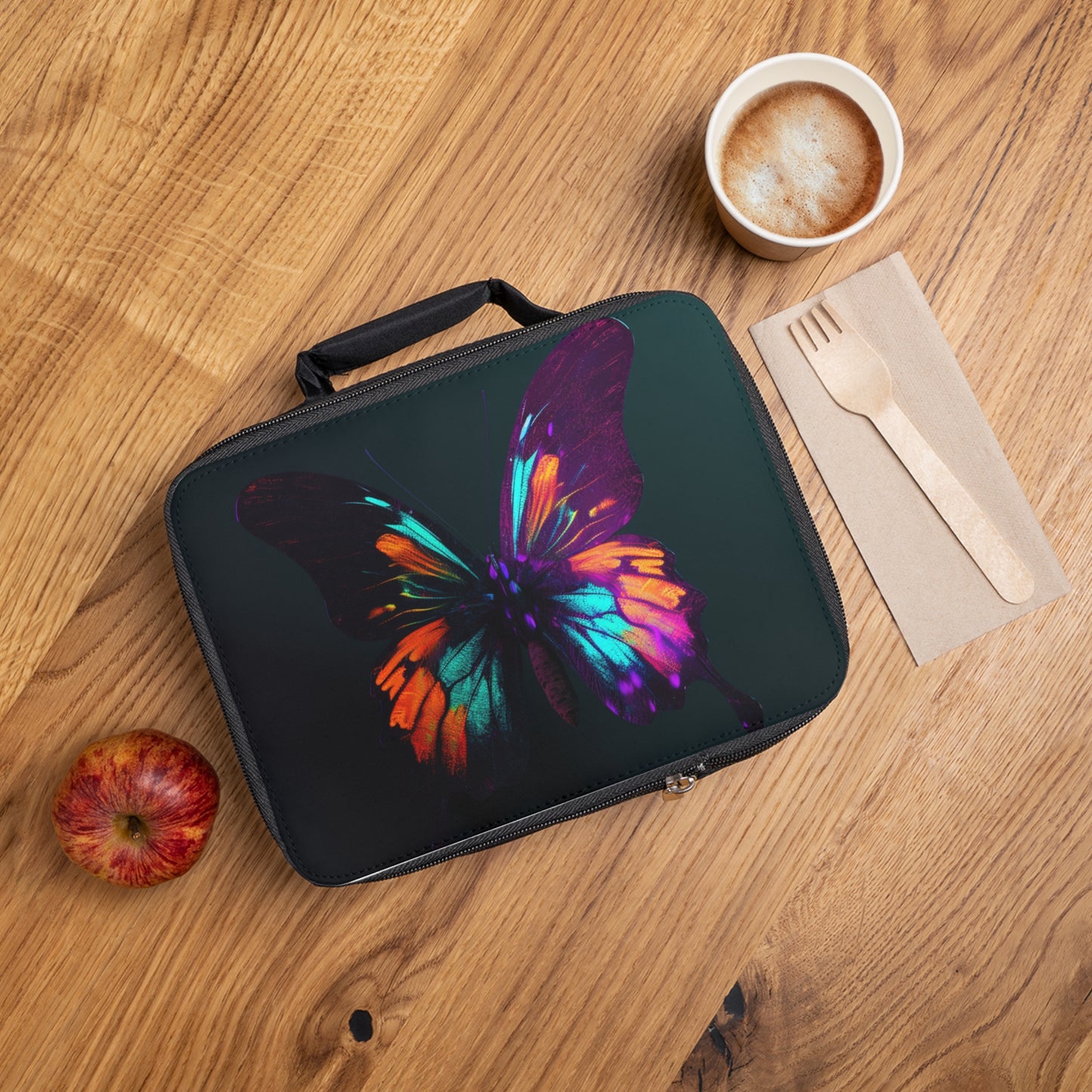 Lunch Bag Hyper Colorful Butterfly Purple 4