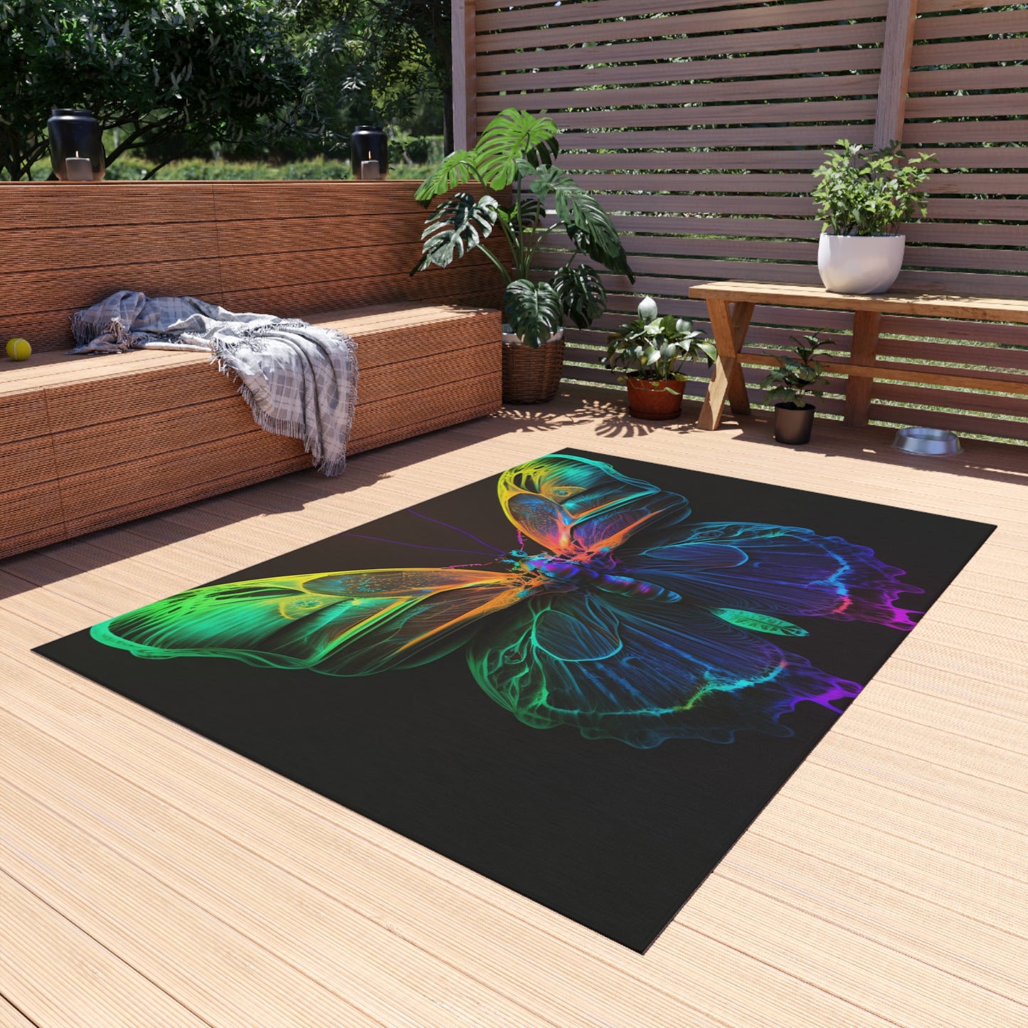 Outdoor Rug  Raw Hyper Color Butterfly 3