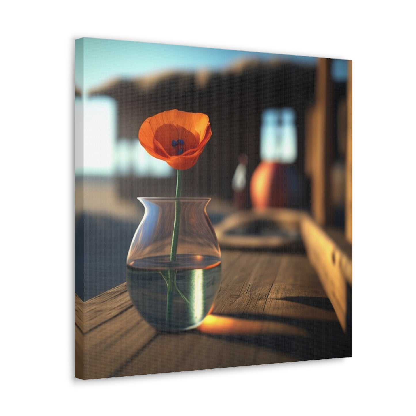 Canvas Gallery Wraps Poppy in a Glass Vase 2
