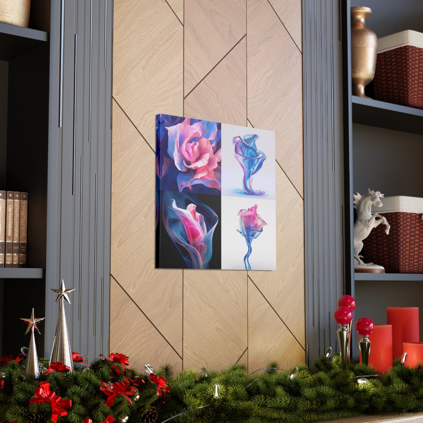 Canvas Gallery Wraps Pink & Blue Tulip Rose 5