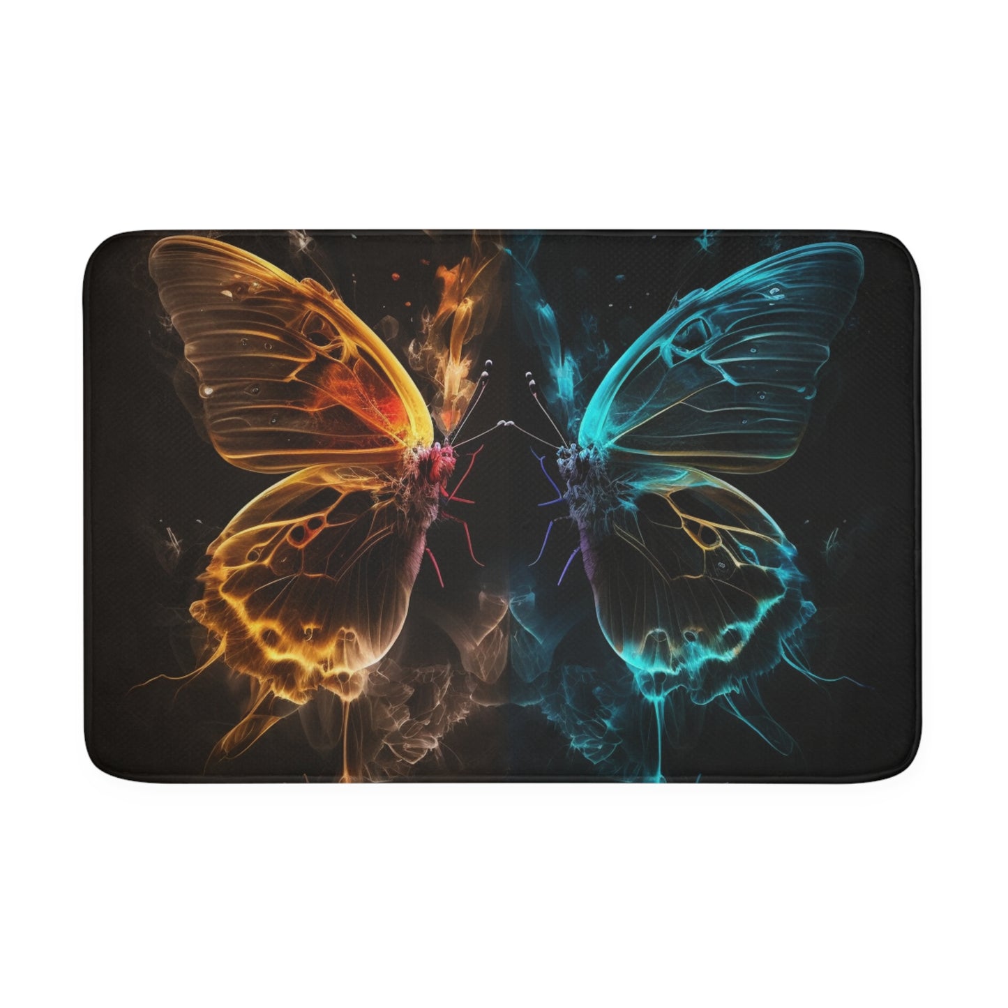 Memory Foam Bath Mat Kiss Neon Butterfly 7