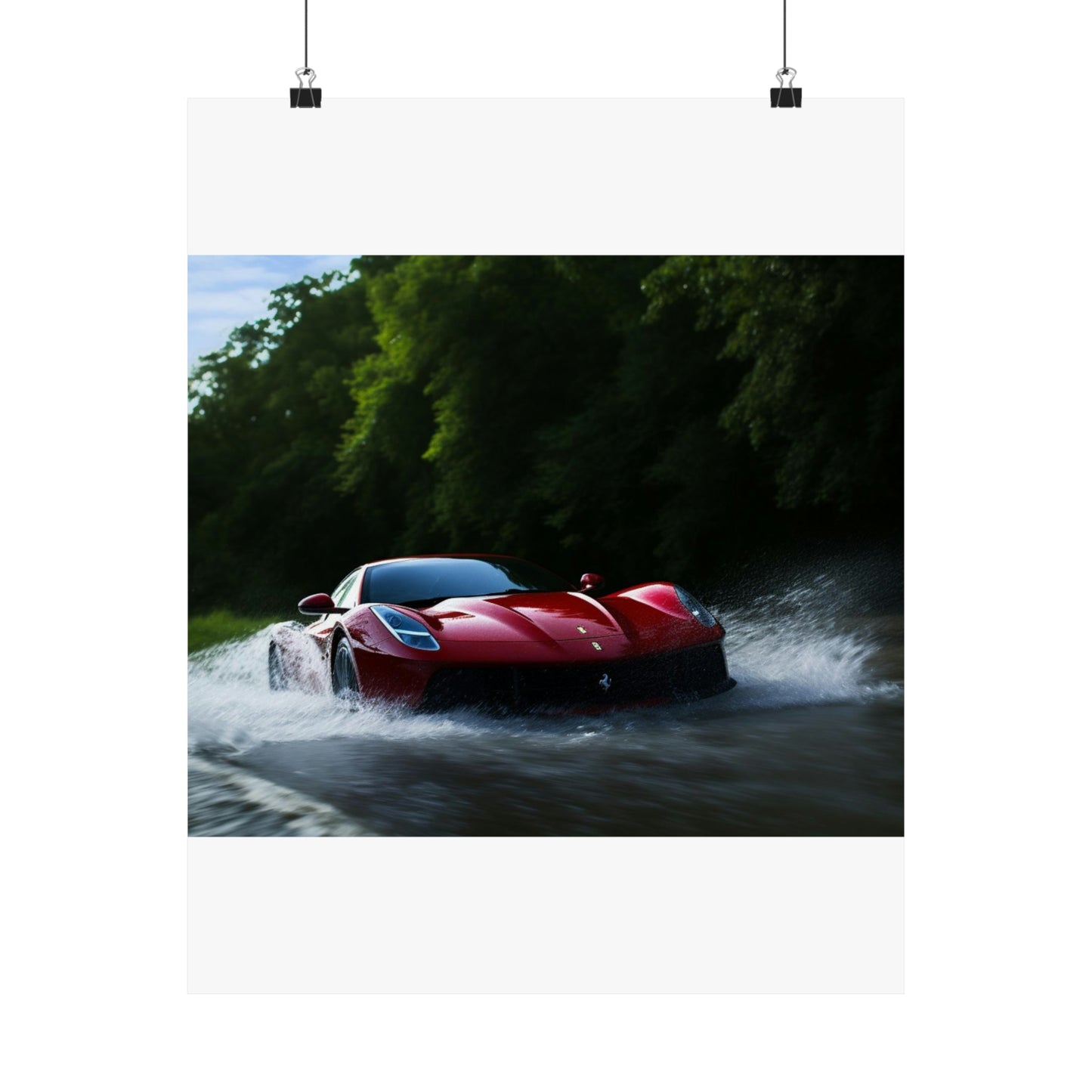 Premium Matte Vertical Posters Water Ferrari Splash 1