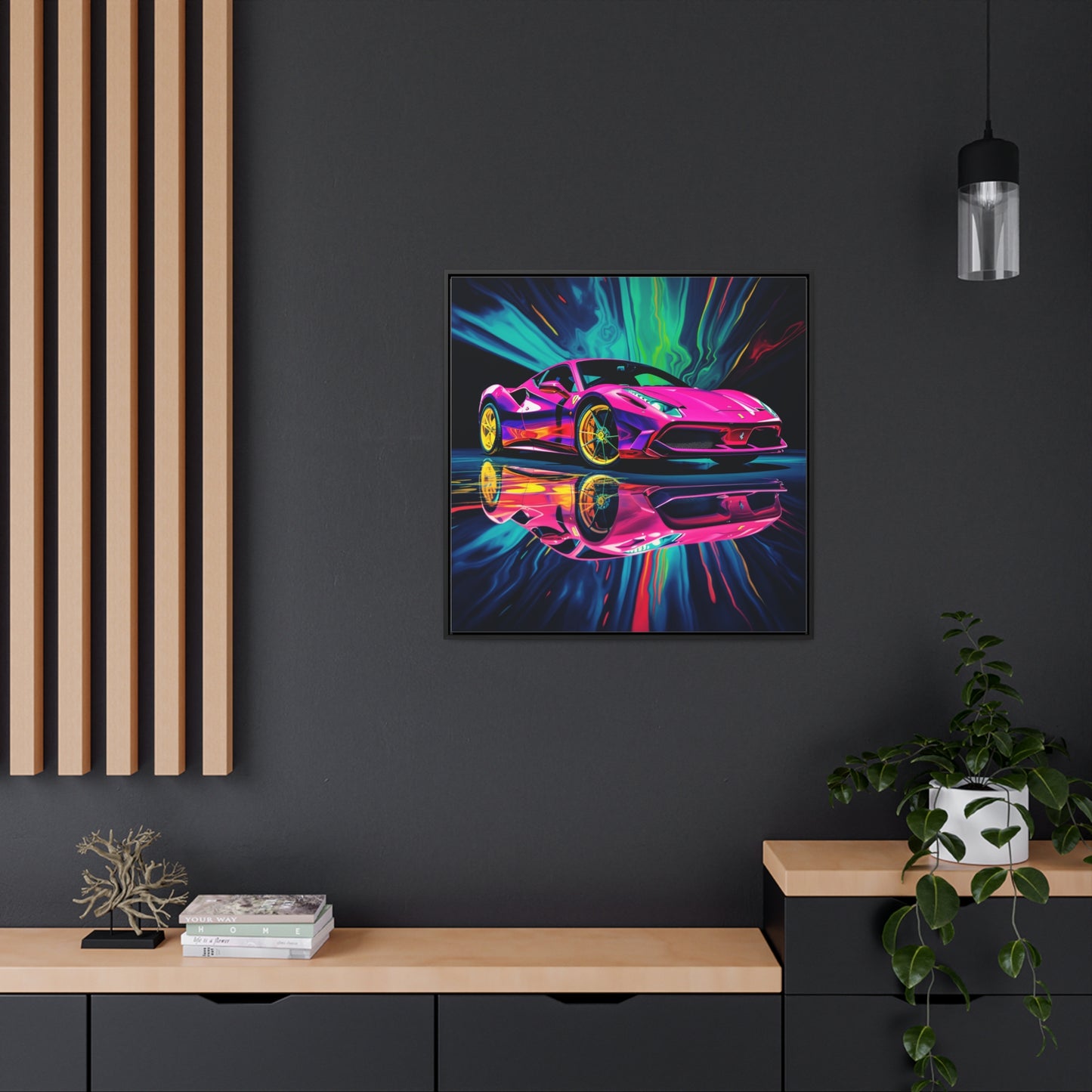 Gallery Canvas Wraps, Square Frame Pink Ferrari Macro 4