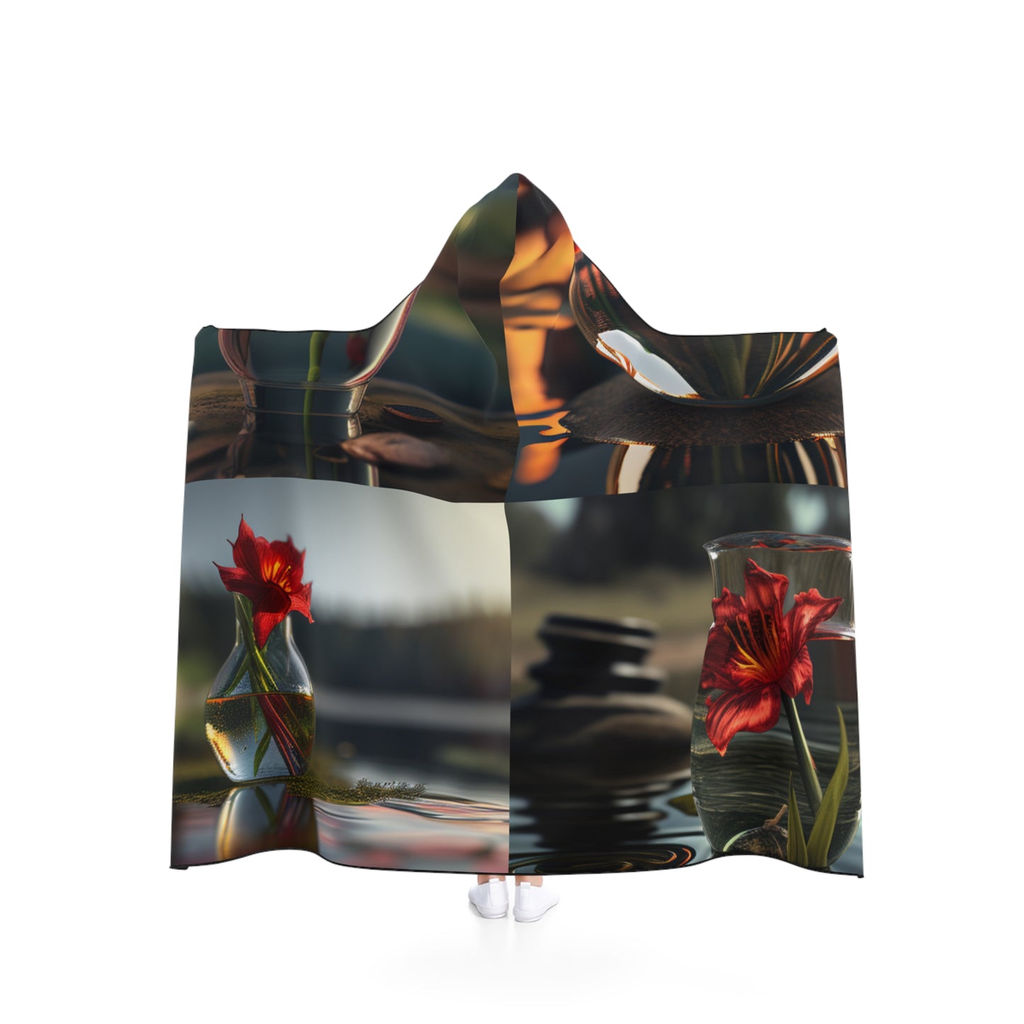 Hooded Blanket Red Lily in a Glass vase 5