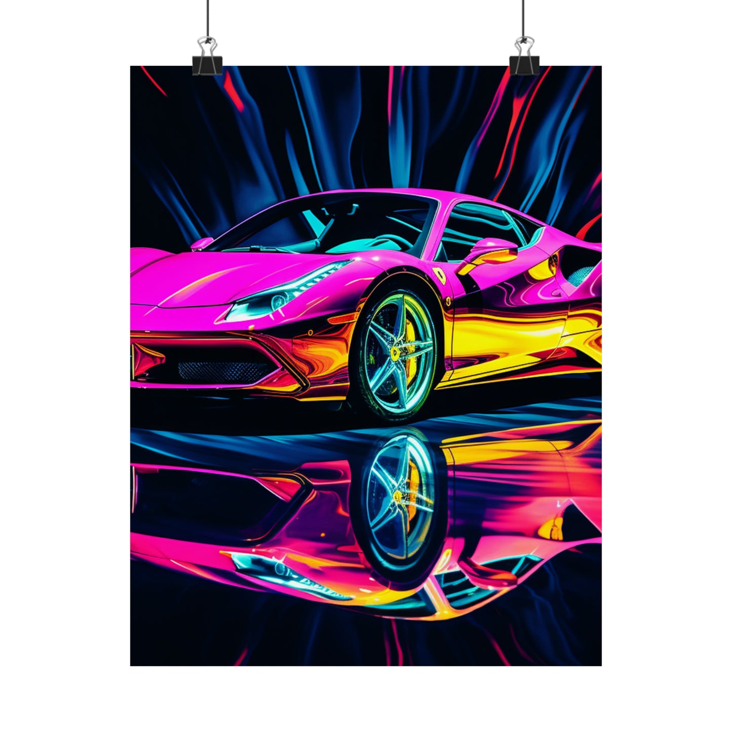 Premium Matte Vertical Posters Pink Macro Ferrari 3