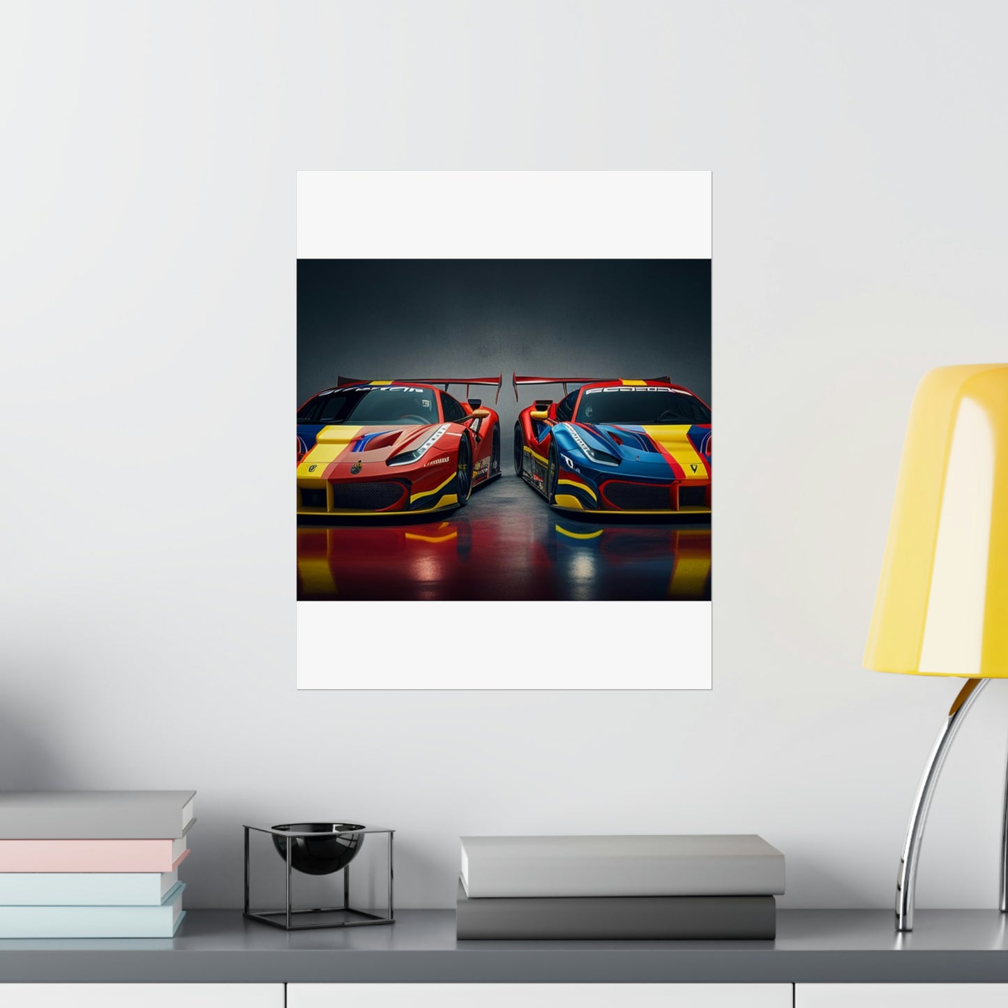 Premium Matte Vertical Posters Ferrari Red Blue 4