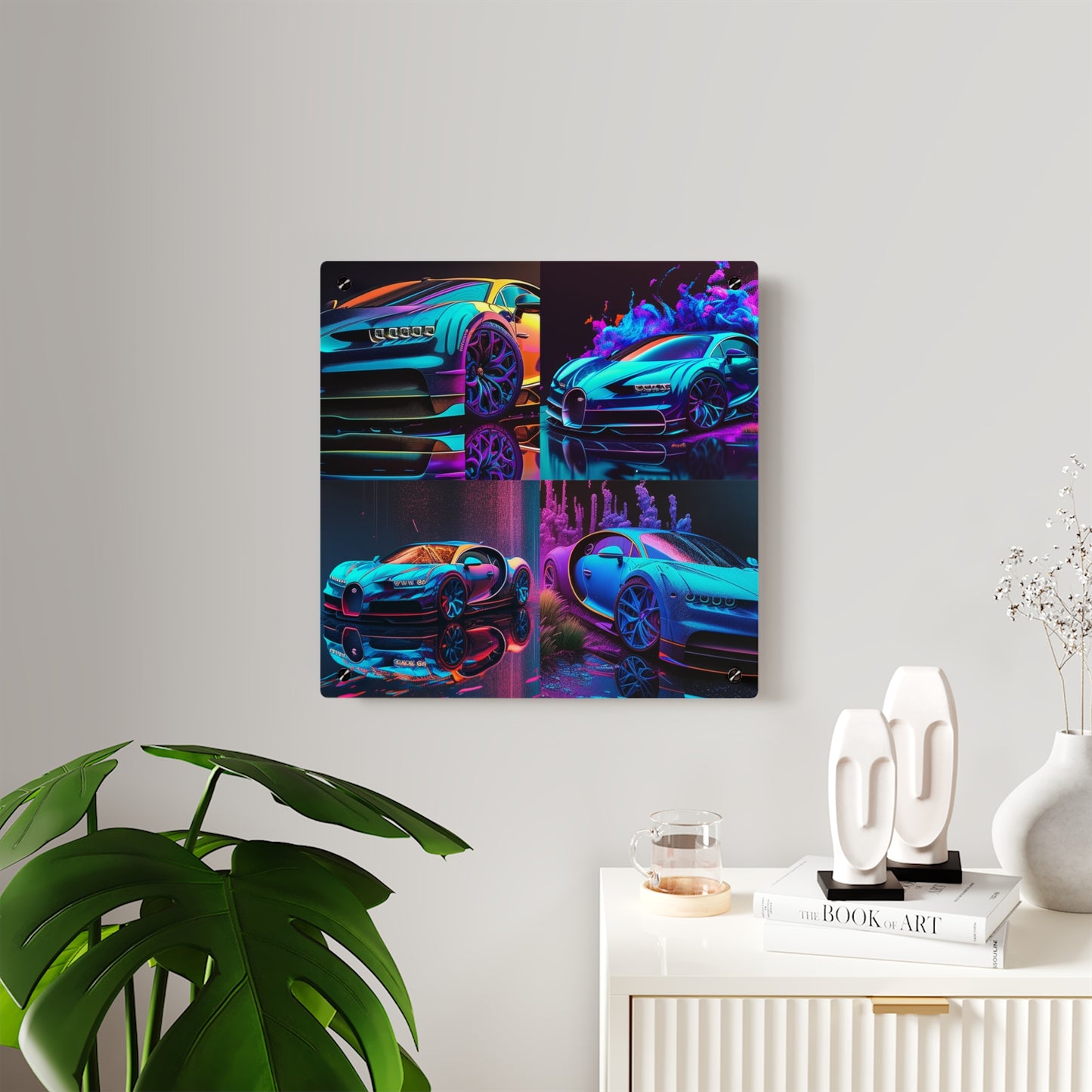 Acrylic Wall Art Panels Bugatti Neon Chiron 5