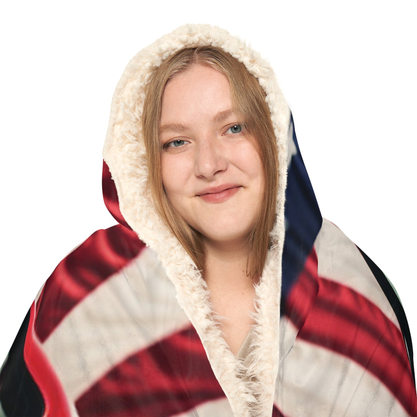 Snuggle Hooded Blanket American Flag Background Ferrari 3