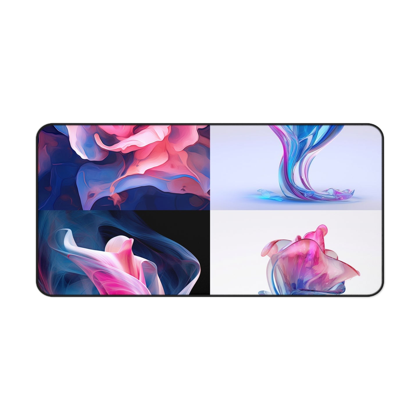 Desk Mat Pink & Blue Tulip Rose 5