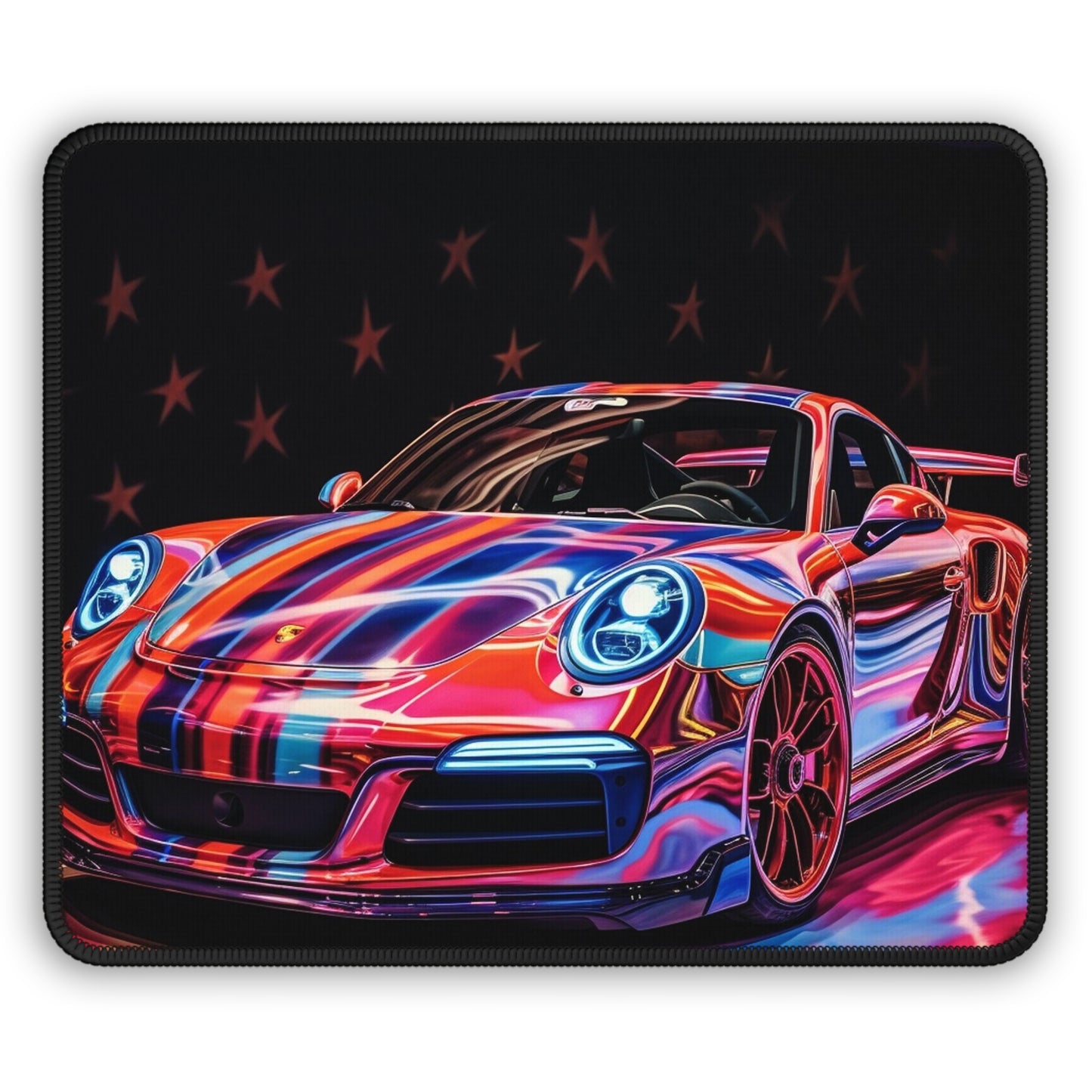 Gaming Mouse Pad  American Flag Colored Porsche 1