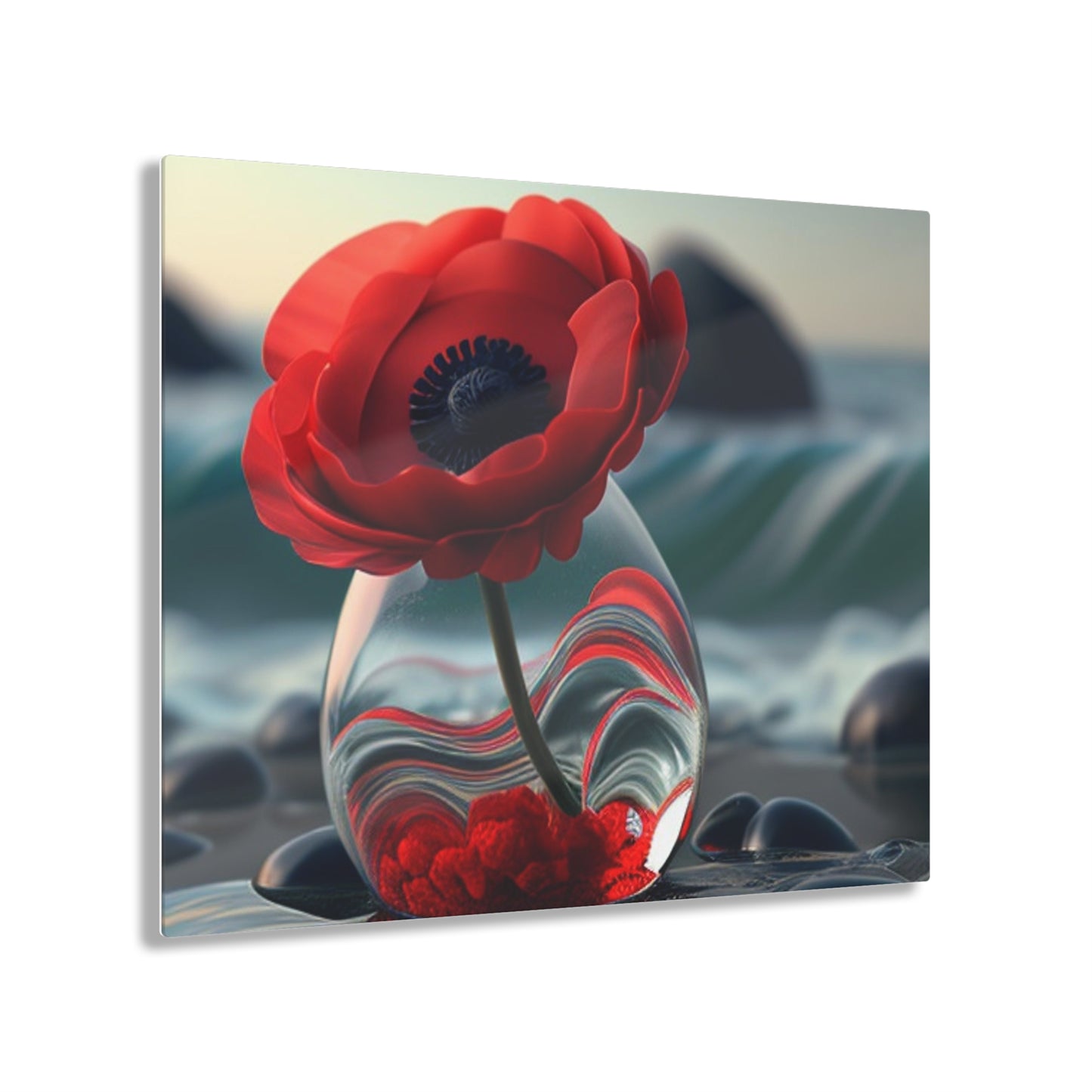 Acrylic Prints Red Anemone in a Vase 1