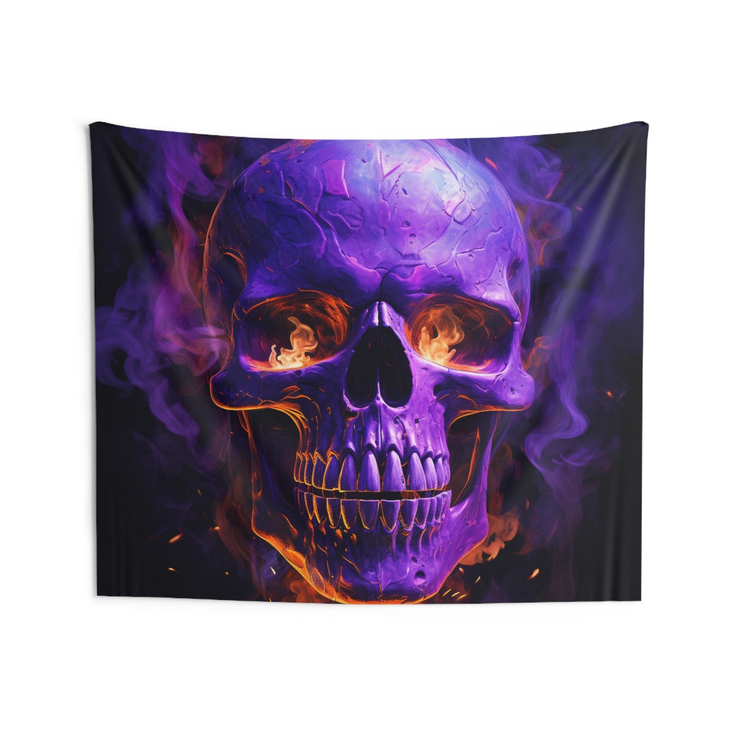 Indoor Wall Tapestries Skull Flames 1