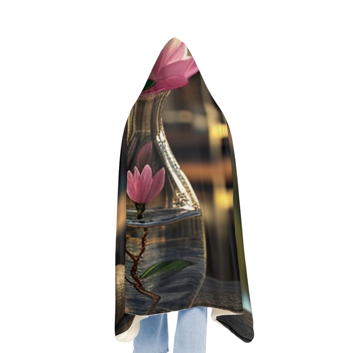 Snuggle Hooded Blanket Magnolia in a Glass vase 4