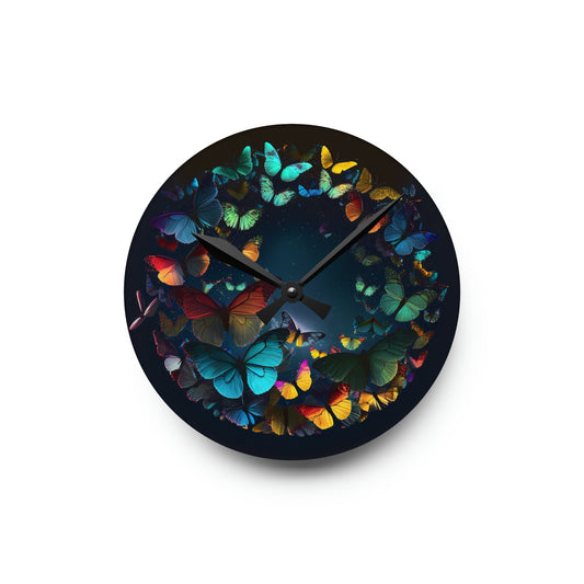 Acrylic Wall Clock Moon Butterfly 3