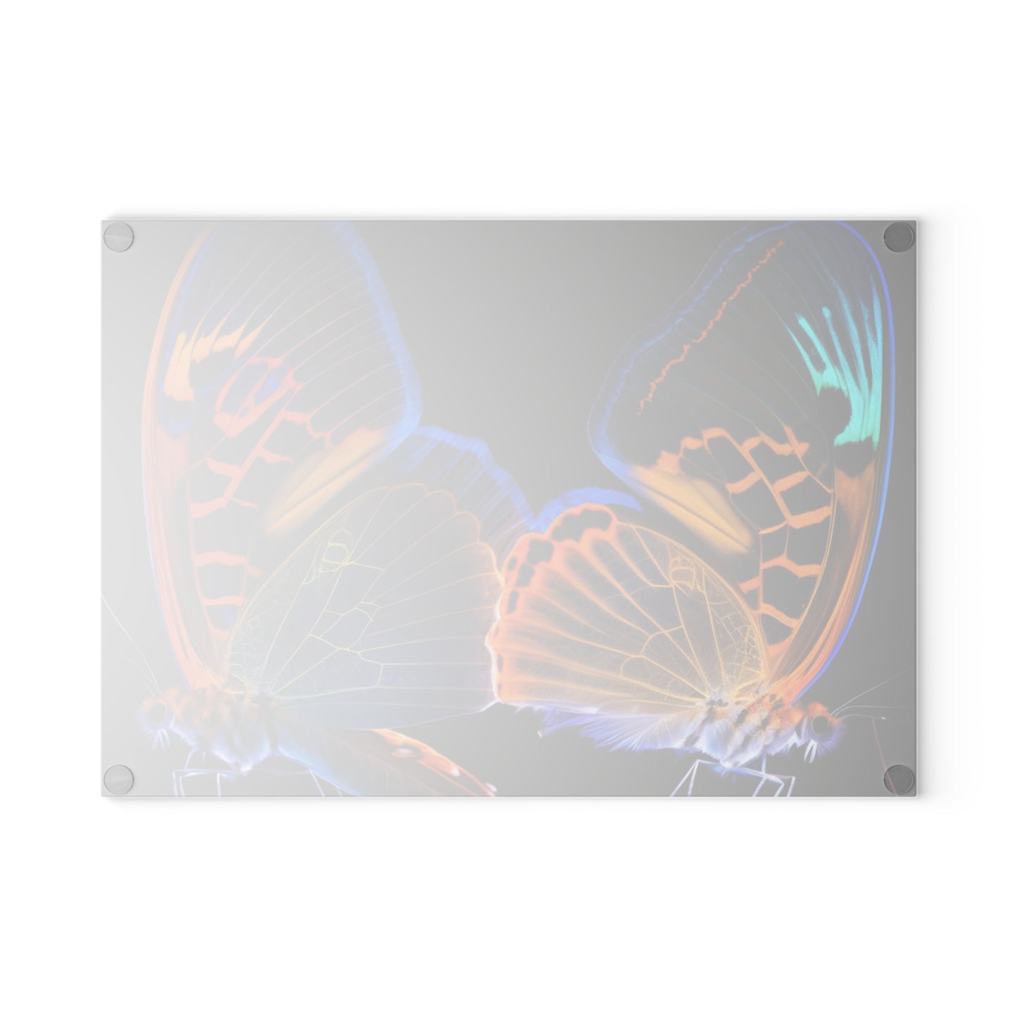 Glass Cutting Board Neon Glo Butterfly 2