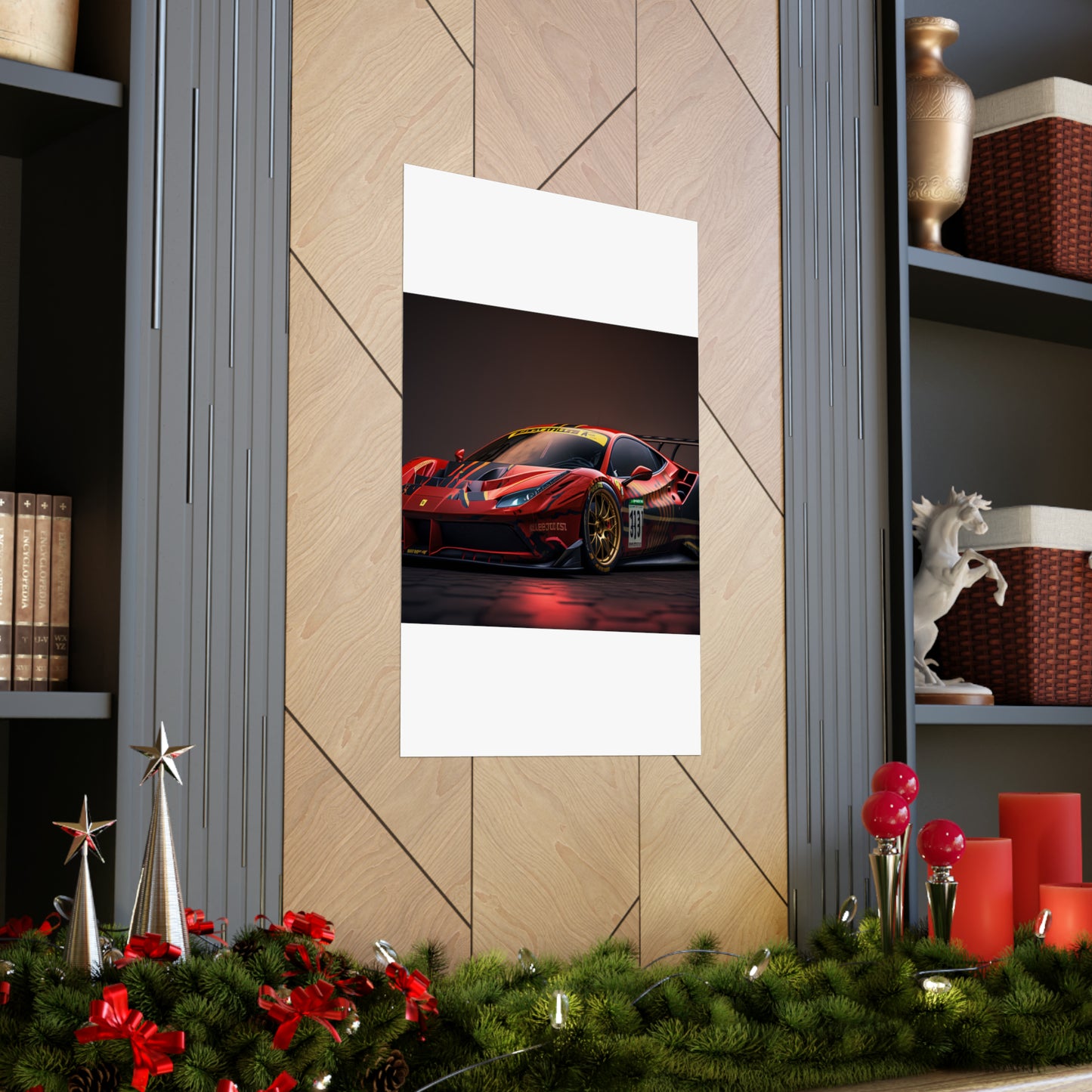 Premium Matte Vertical Posters Ferrari Red 1