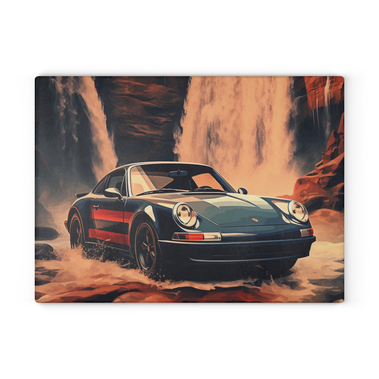 Glass Cutting Board American Flag Porsche Abstract 3