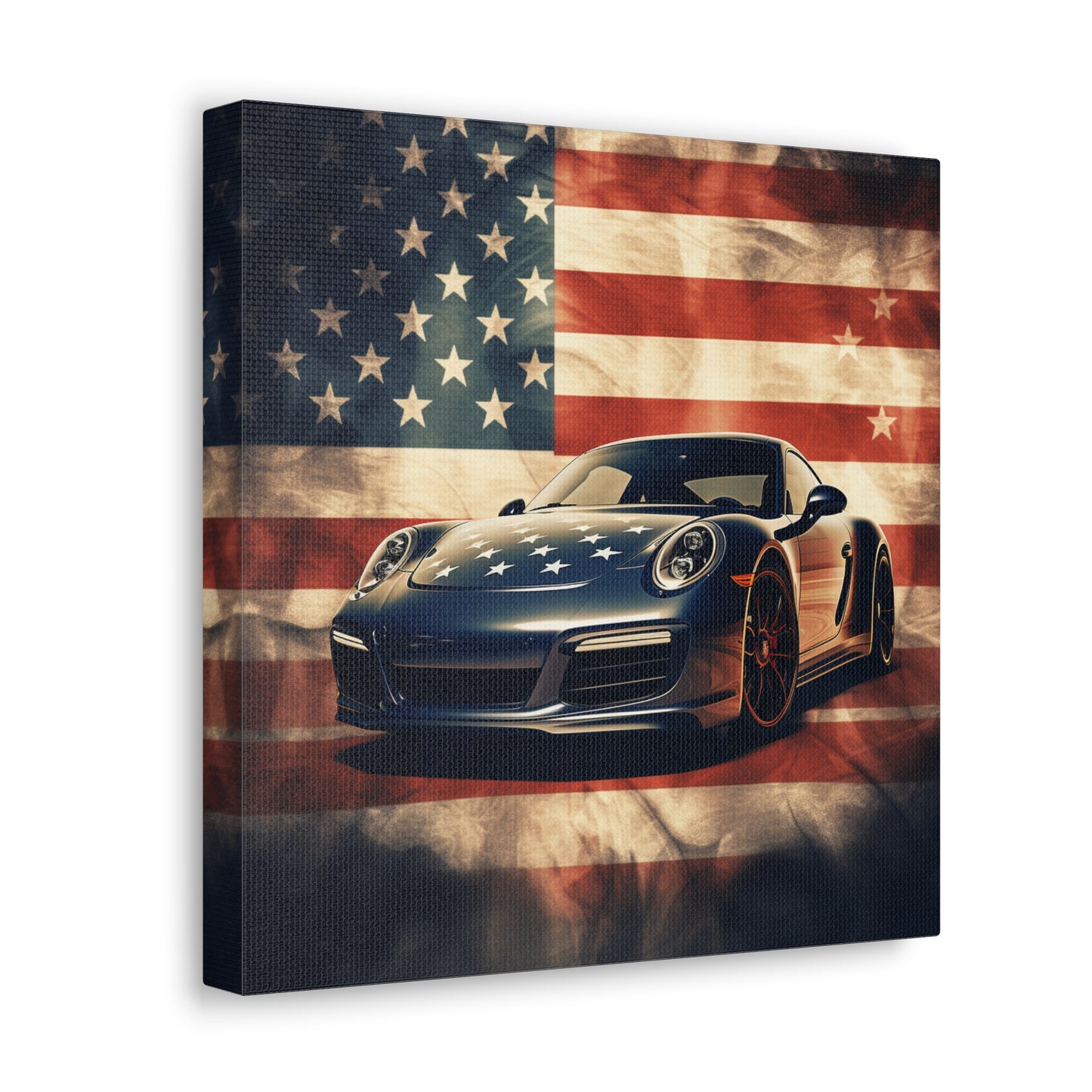 Canvas Gallery Wraps Abstract American Flag Background Porsche 3