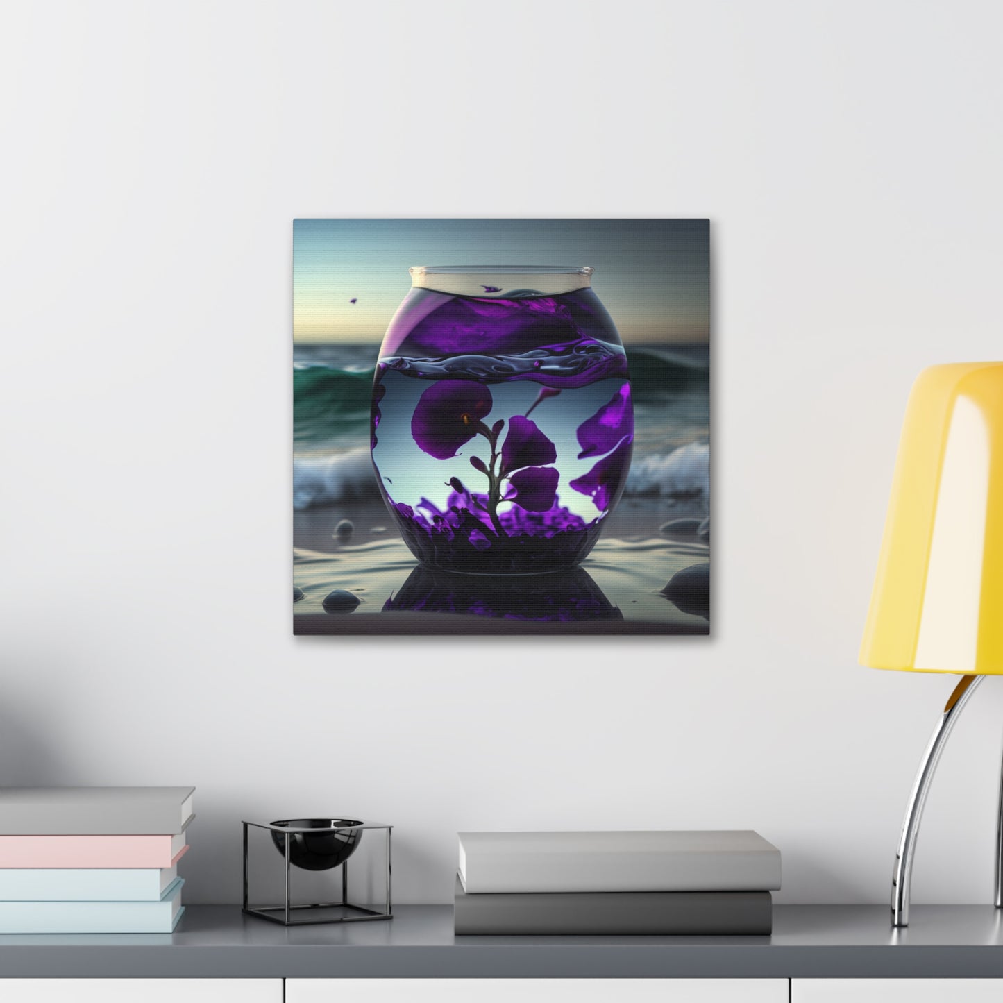 Canvas Gallery Wraps Purple Sweet pea in a vase 4