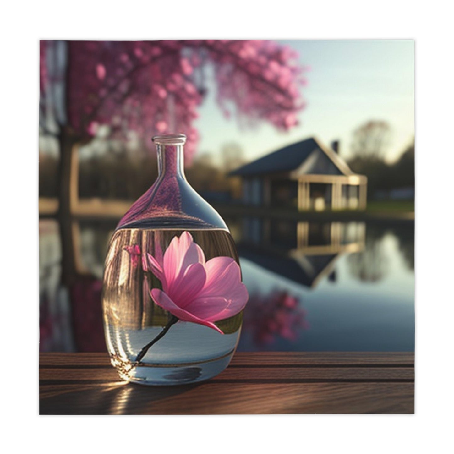 Tablecloth Magnolia in a Glass vase 2