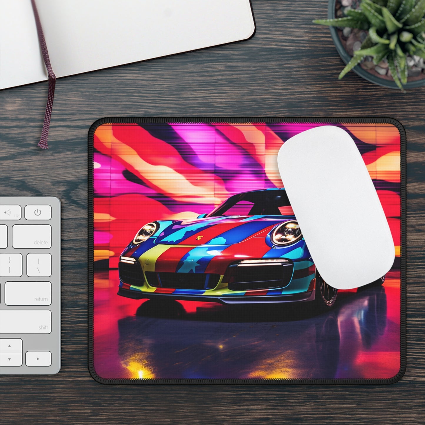 Gaming Mouse Pad  Macro American Flag Porsche 1