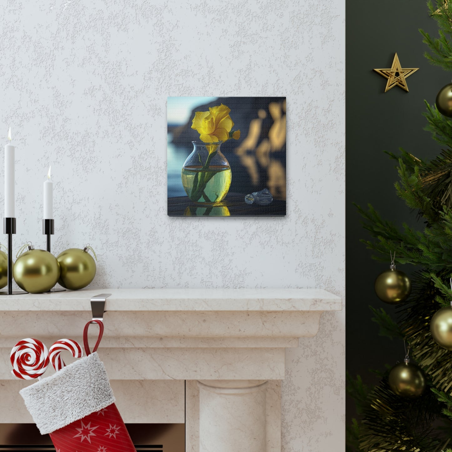 Canvas Gallery Wraps Yellow Gladiolus glass 3