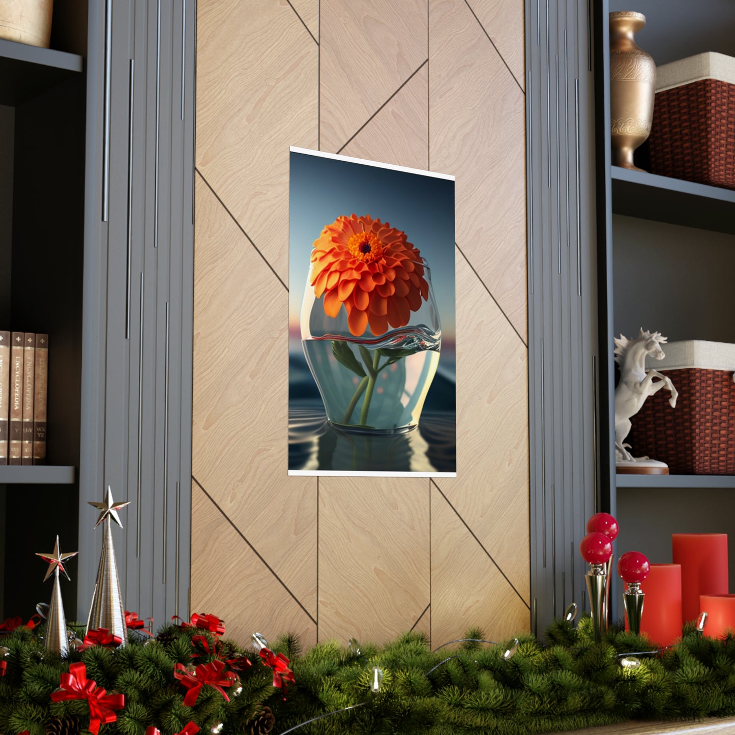 Premium Matte Vertical Posters Orange Zinnia 4