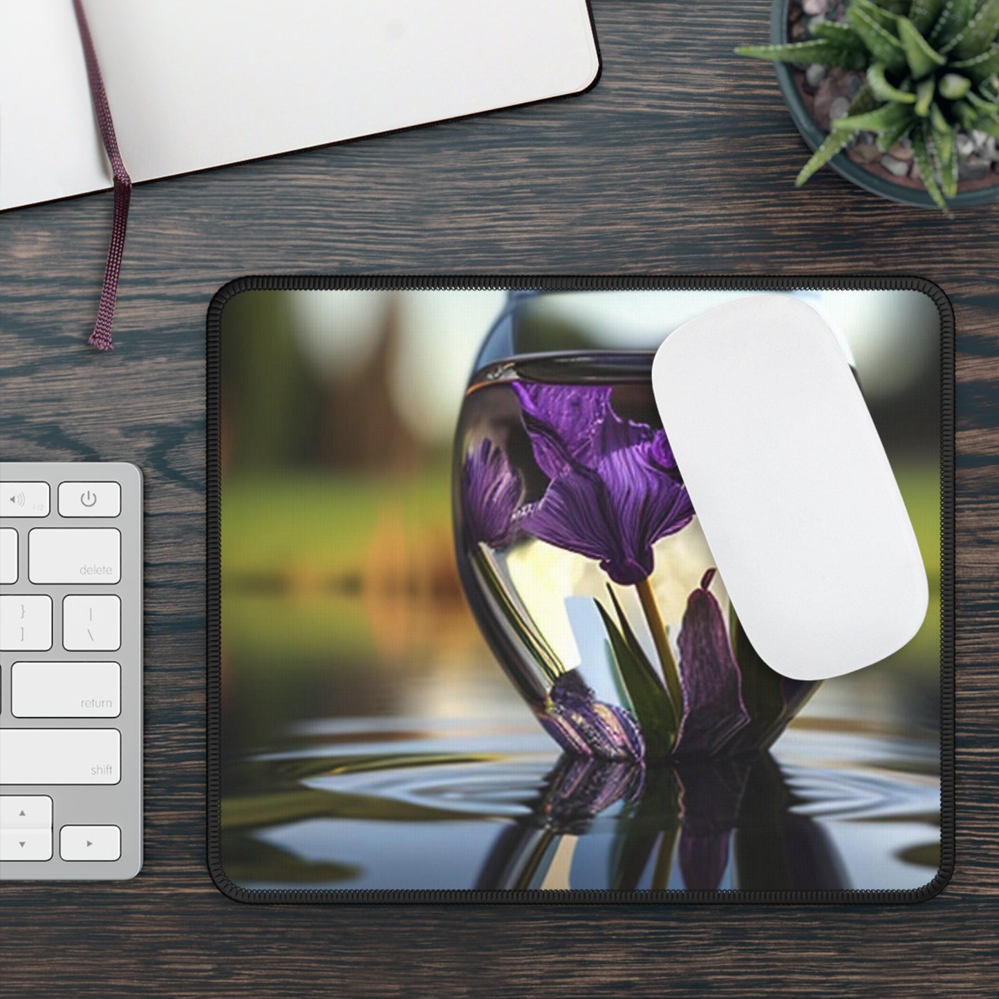 Gaming Mouse Pad  Purple Iris in a vase 3