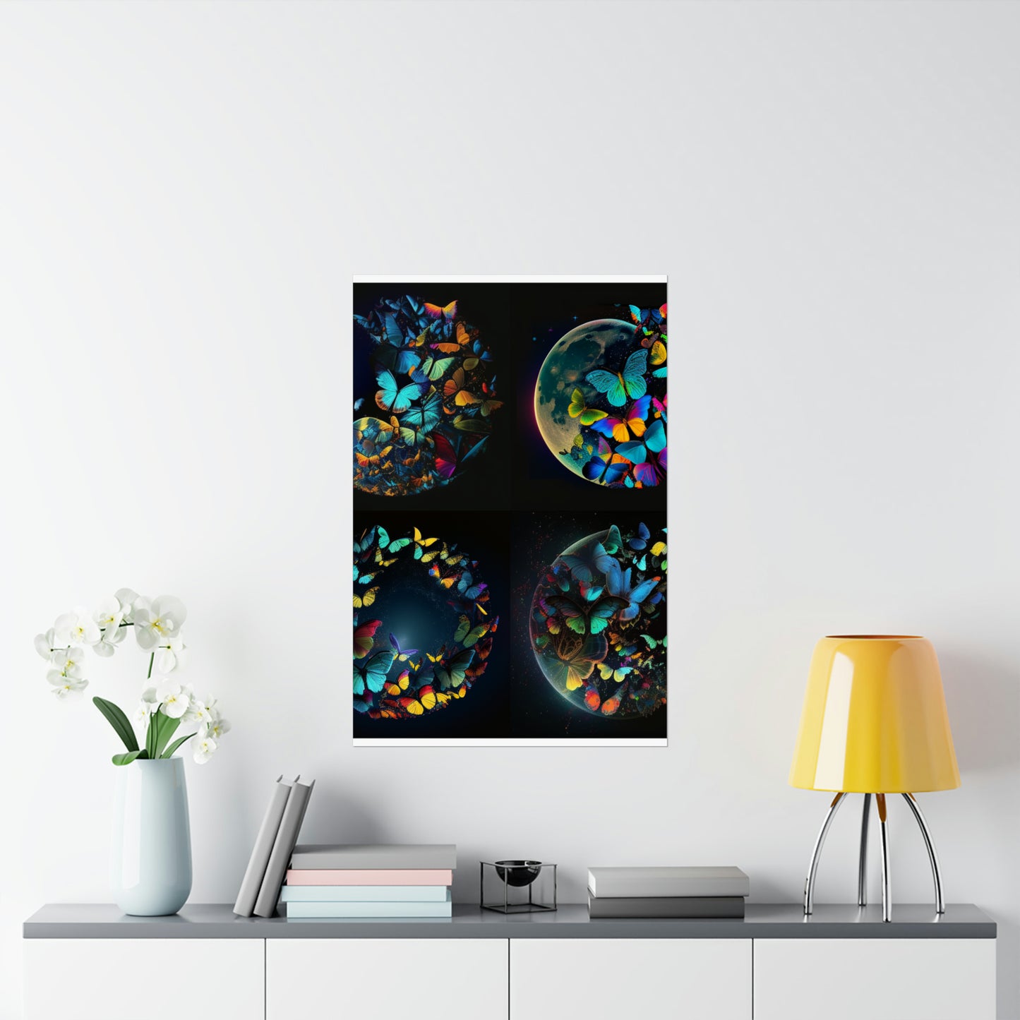 Premium Matte Vertical Posters Moon Butterfly 5