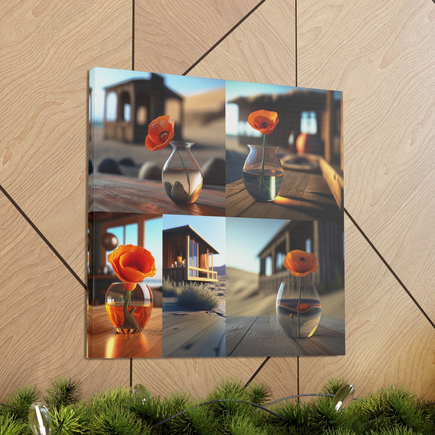 Canvas Gallery Wraps Poppy in a Glass Vase 5