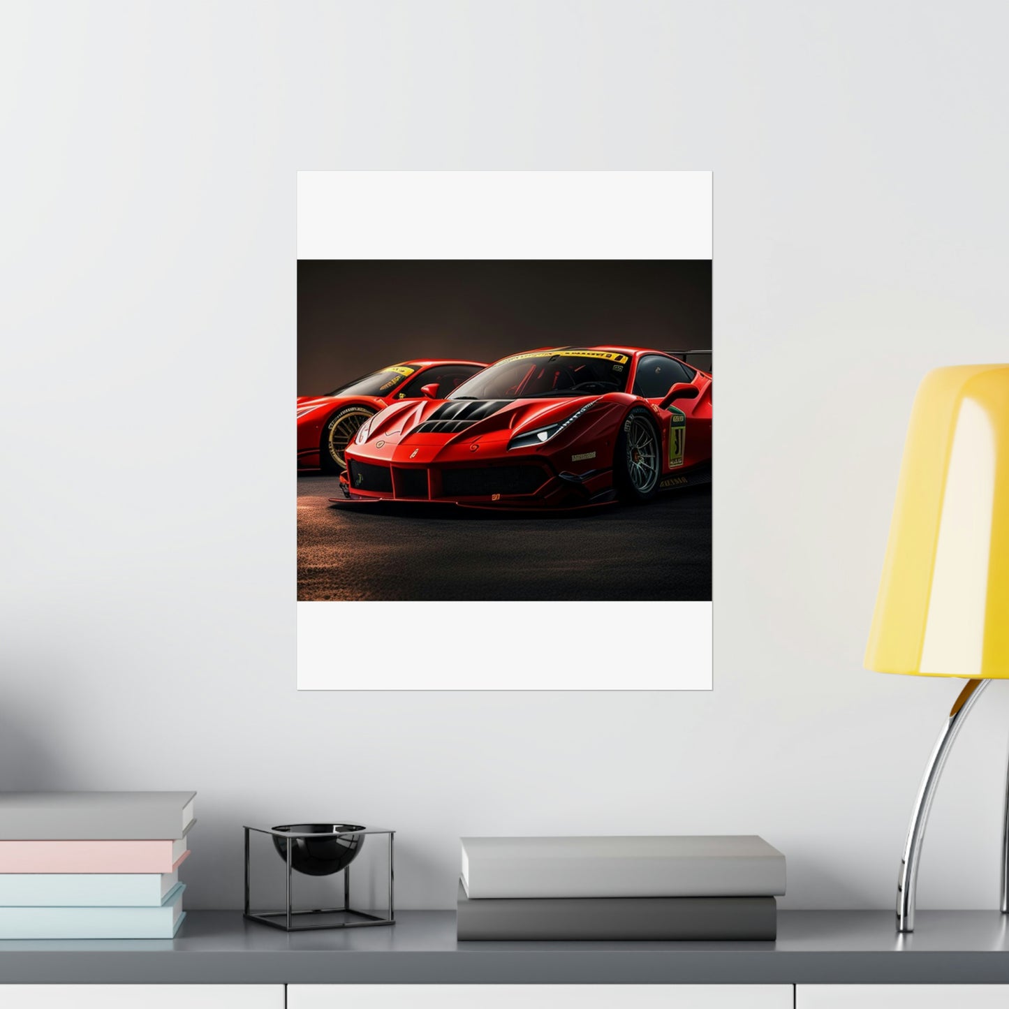 Premium Matte Vertical Posters Ferrari Red 4