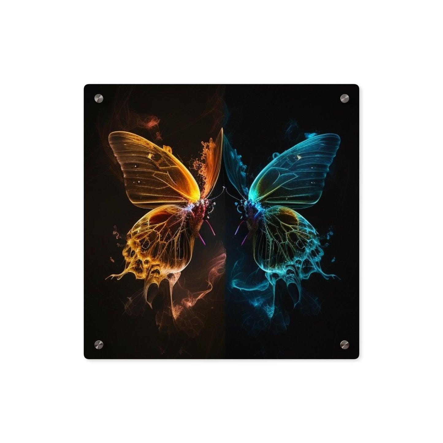 Acrylic Wall Art Panels Kiss Neon Butterfly 1