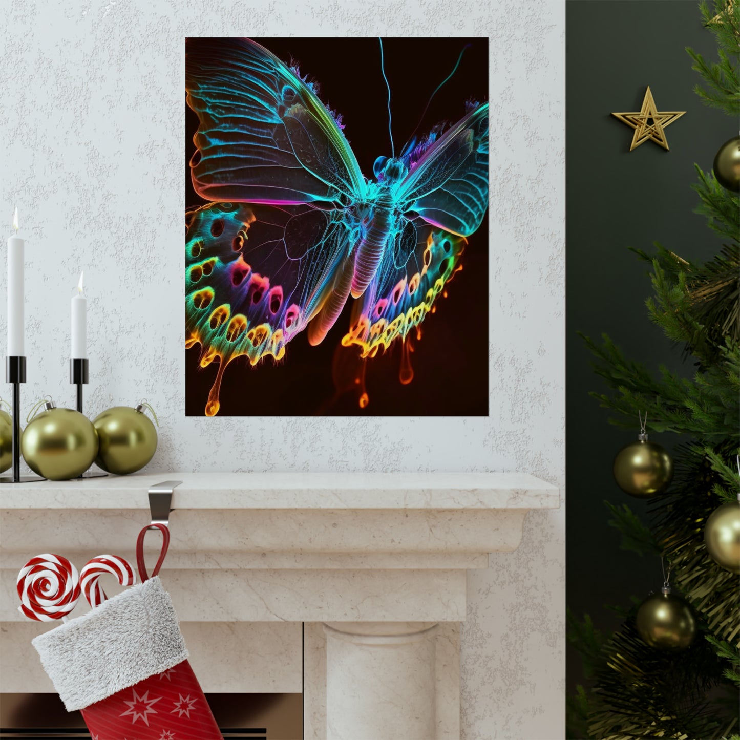 Premium Matte Vertical Posters Thermal Butterfly 2