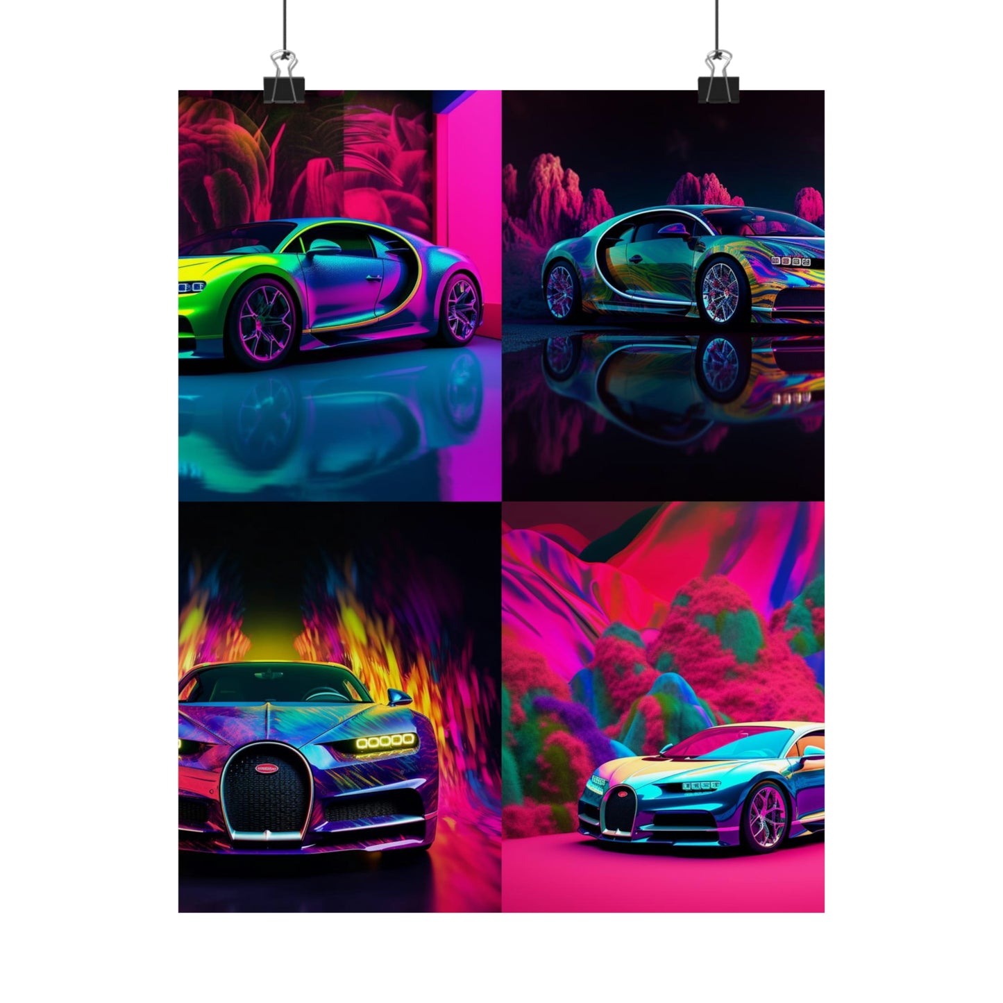 Premium Matte Vertical Posters Florescent Bugatti Flair 5