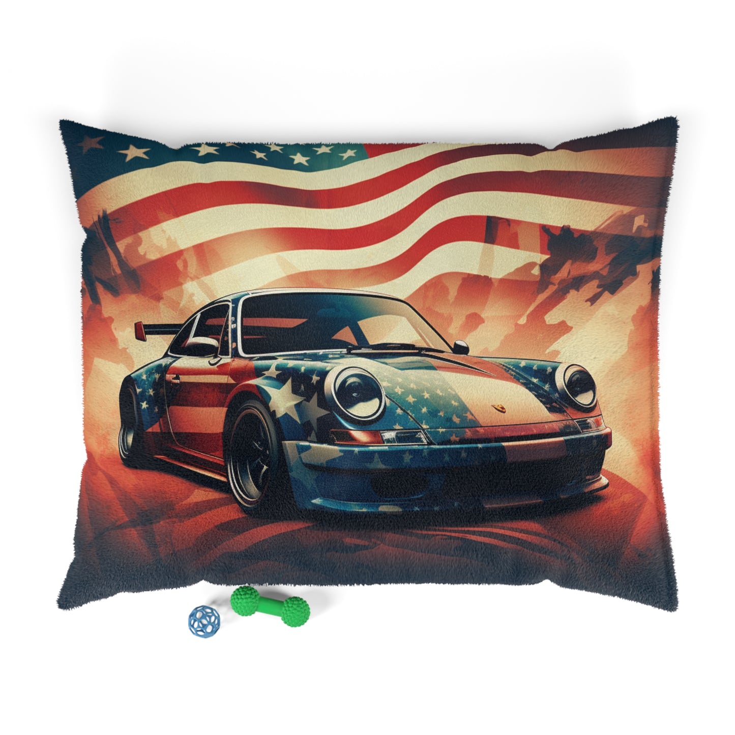 Pet Bed Abstract American Flag Background Porsche 4