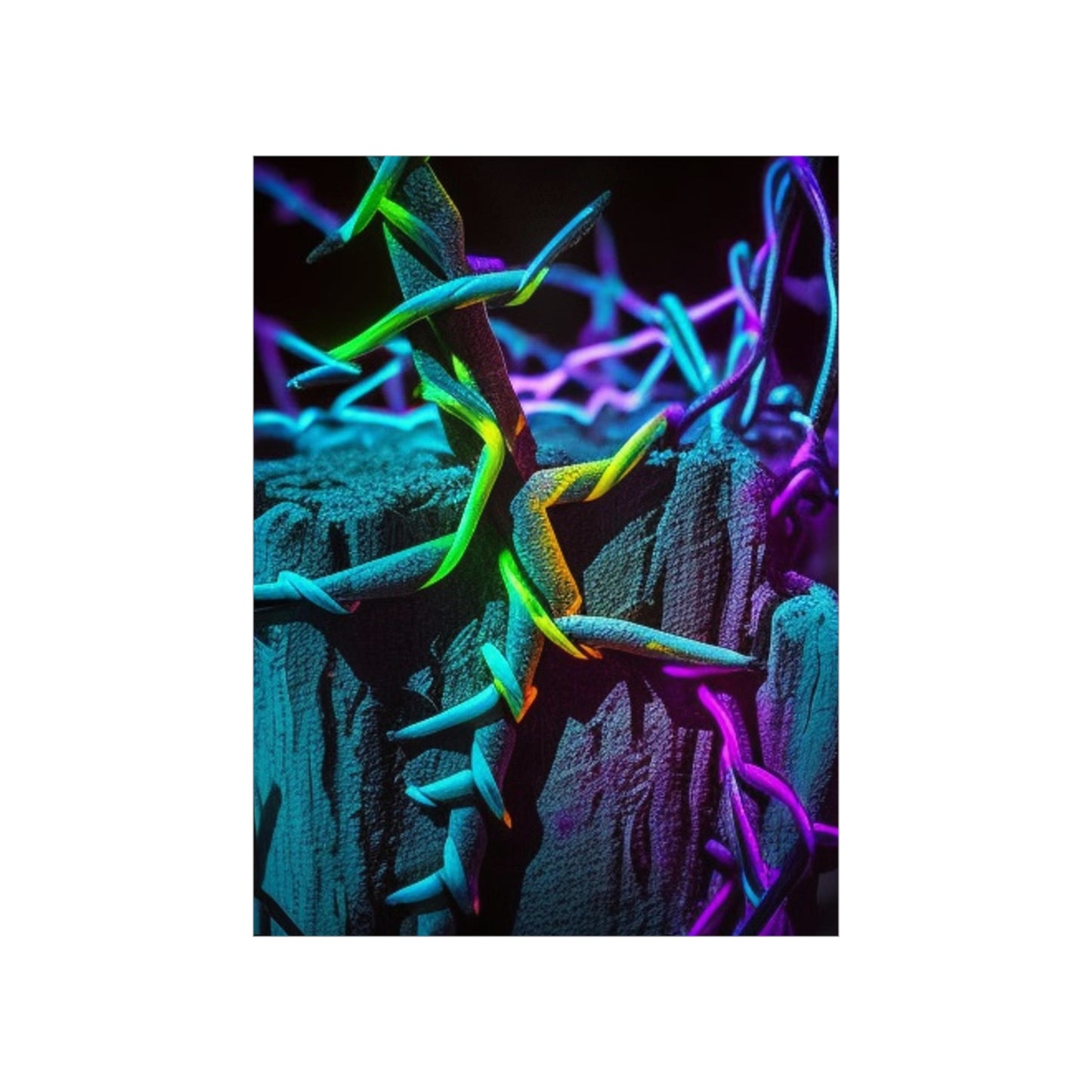 Premium Matte Vertical Posters Macro Neon Barbs 3