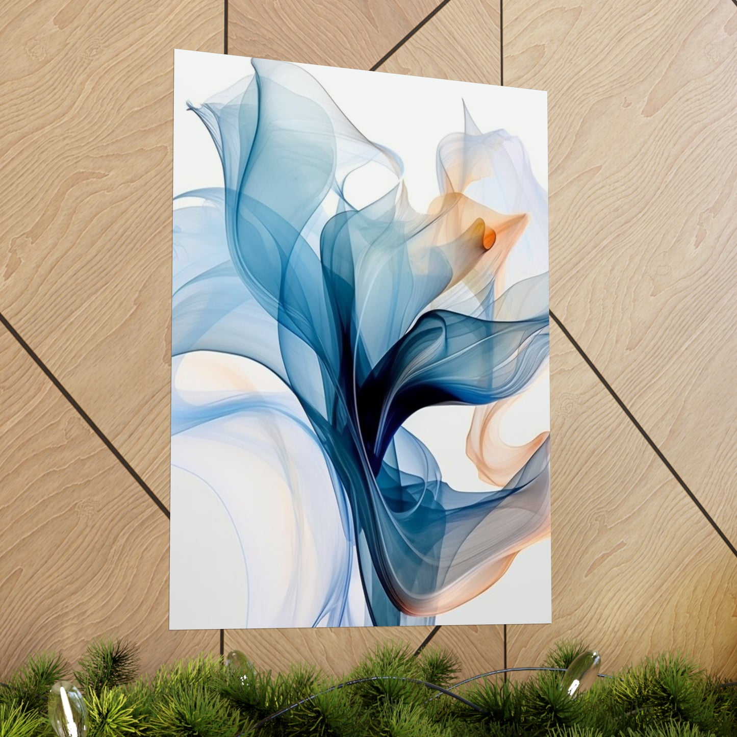 Premium Matte Vertical Posters Blue Tluip Abstract 3