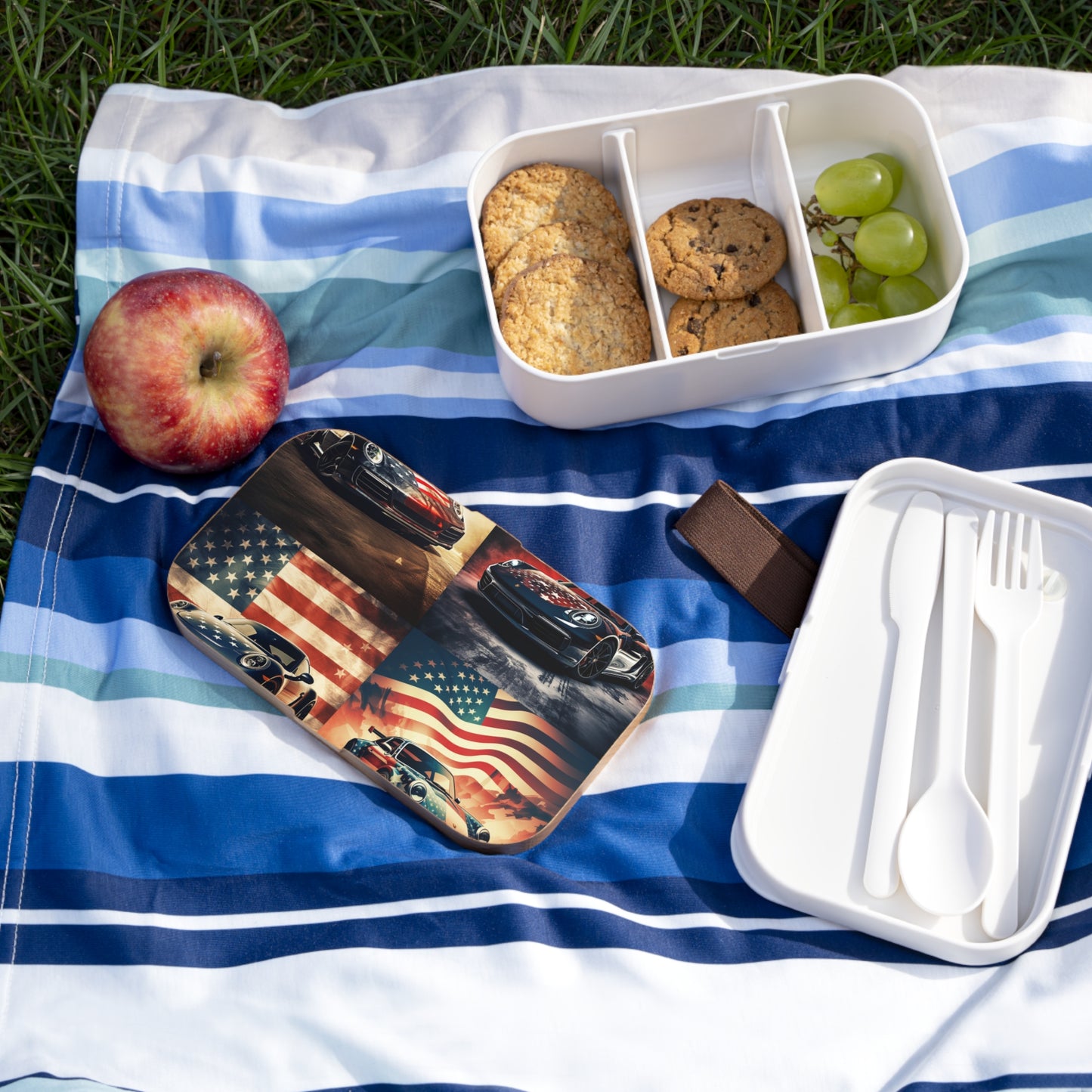Bento Lunch Box Abstract American Flag Background Porsche 5