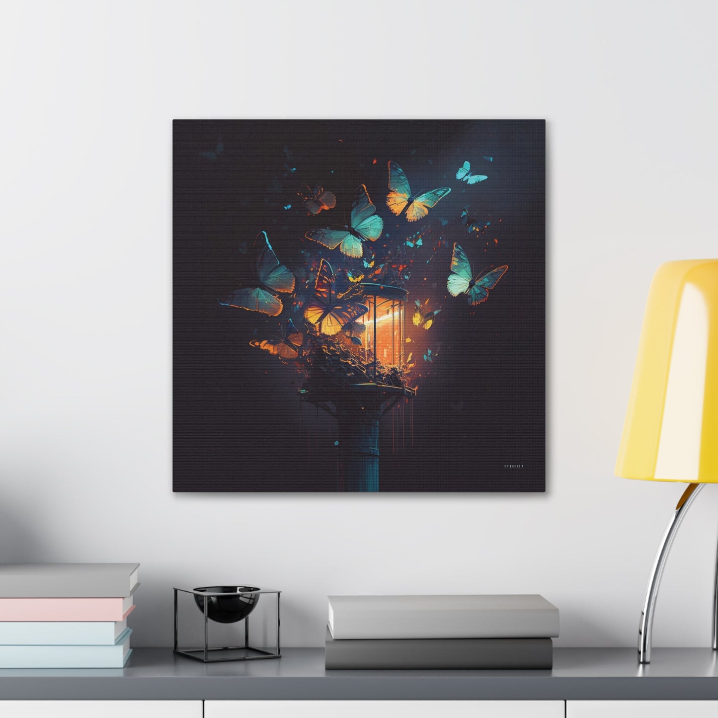 Canvas Gallery Wraps Street Light Butterfly 1