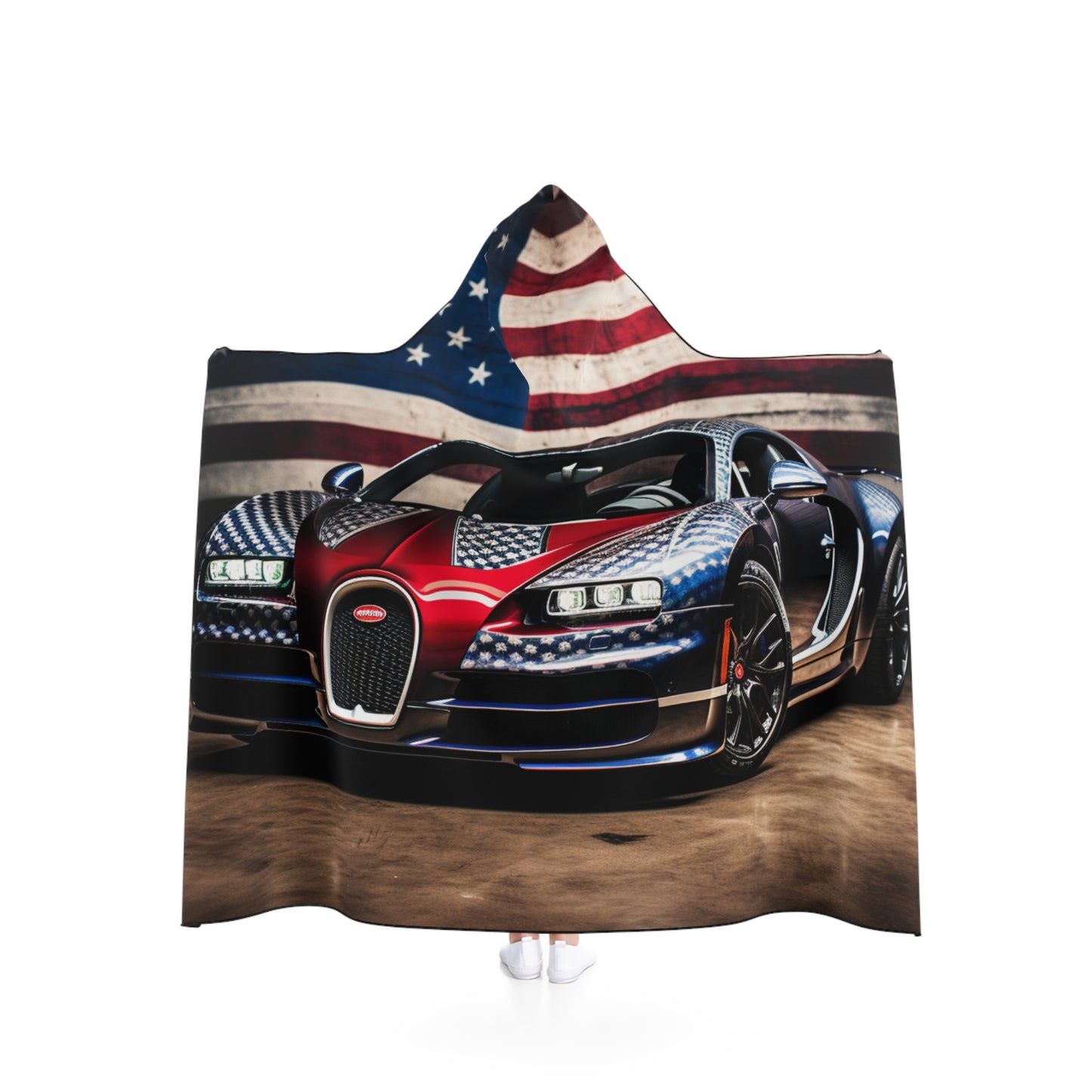 Hooded Blanket Bugatti American Flag 1