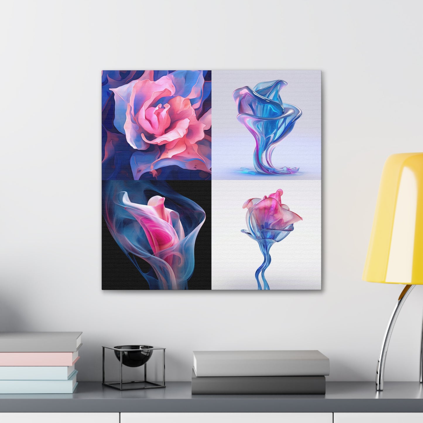 Canvas Gallery Wraps Pink & Blue Tulip Rose 5