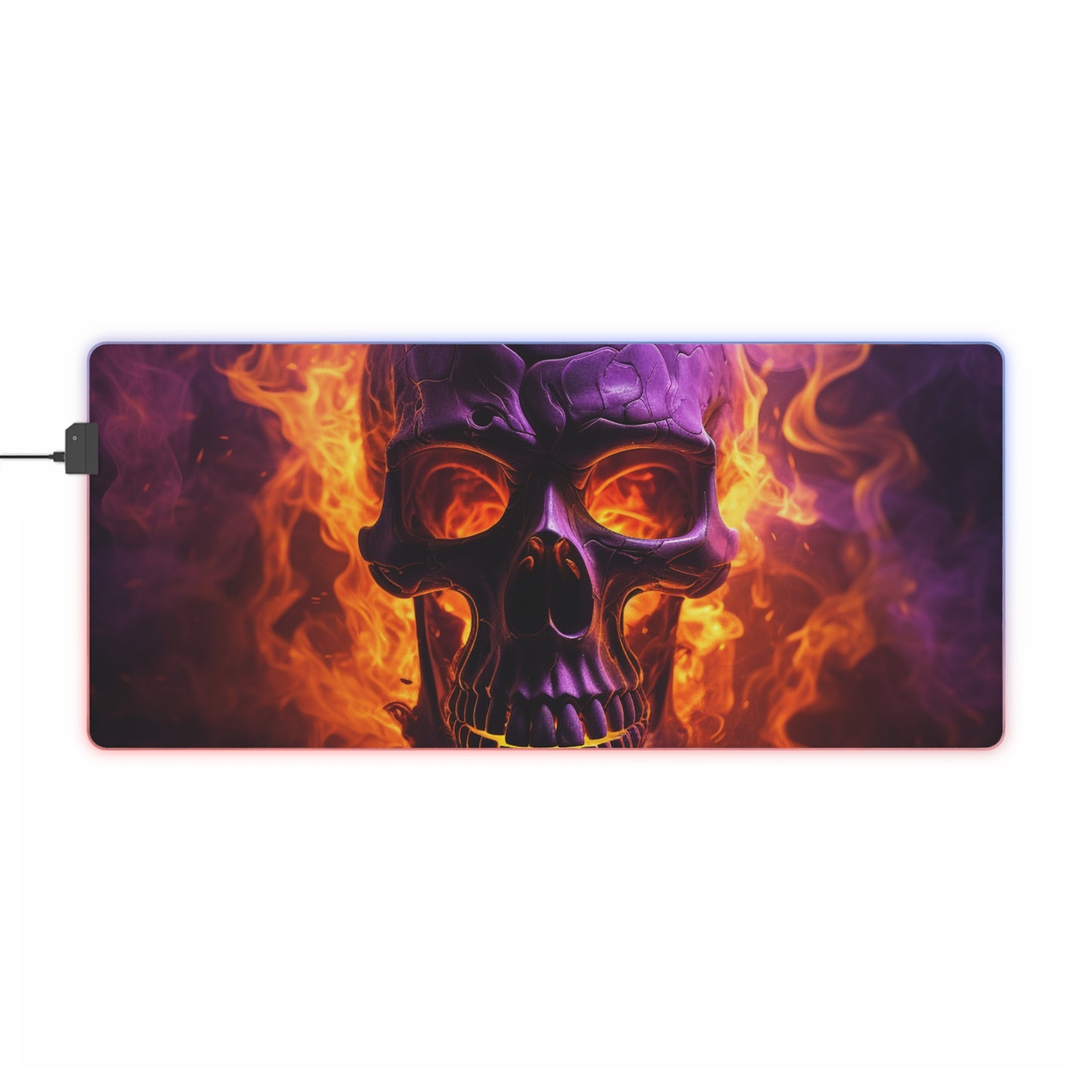 LED Gaming Mouse Pad Skull Flames 3