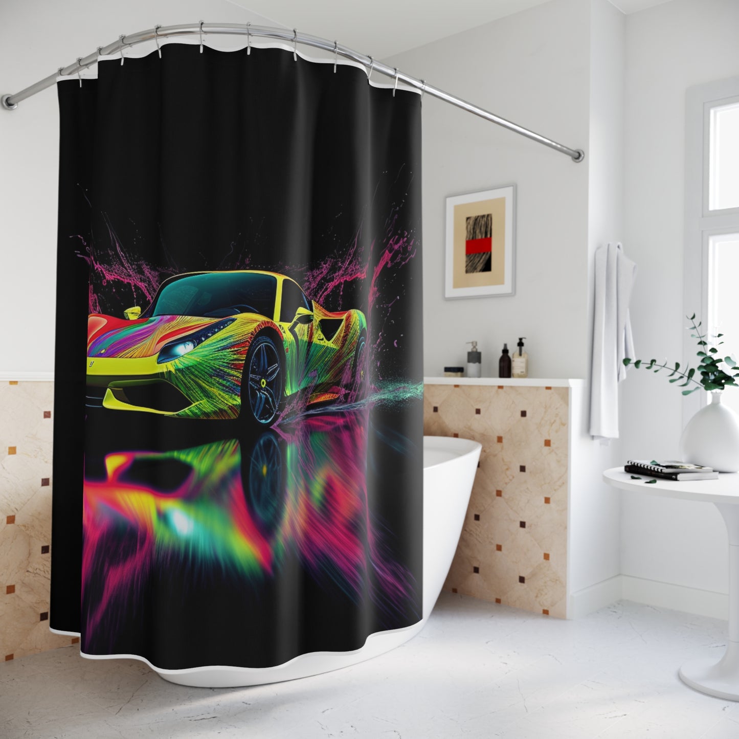 Polyester Shower Curtain Ferrari Fusion Water 2