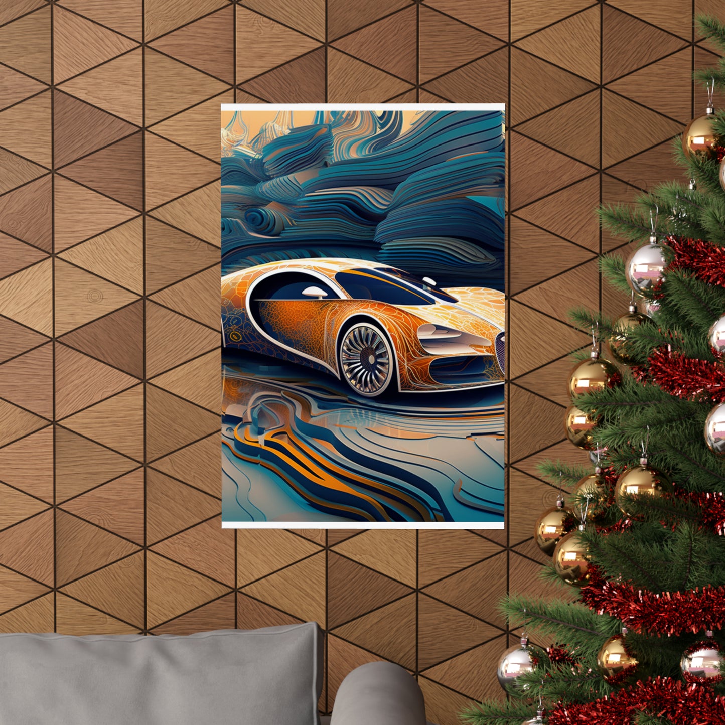 Premium Matte Vertical Posters Bugatti Abstract Flair 1